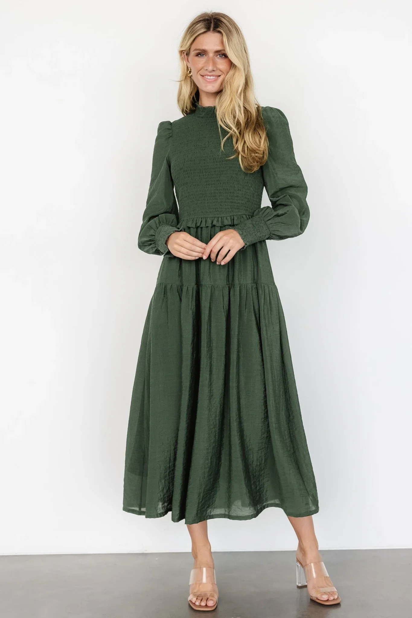 Daria Smocked Maxi Dress | Juniper Green