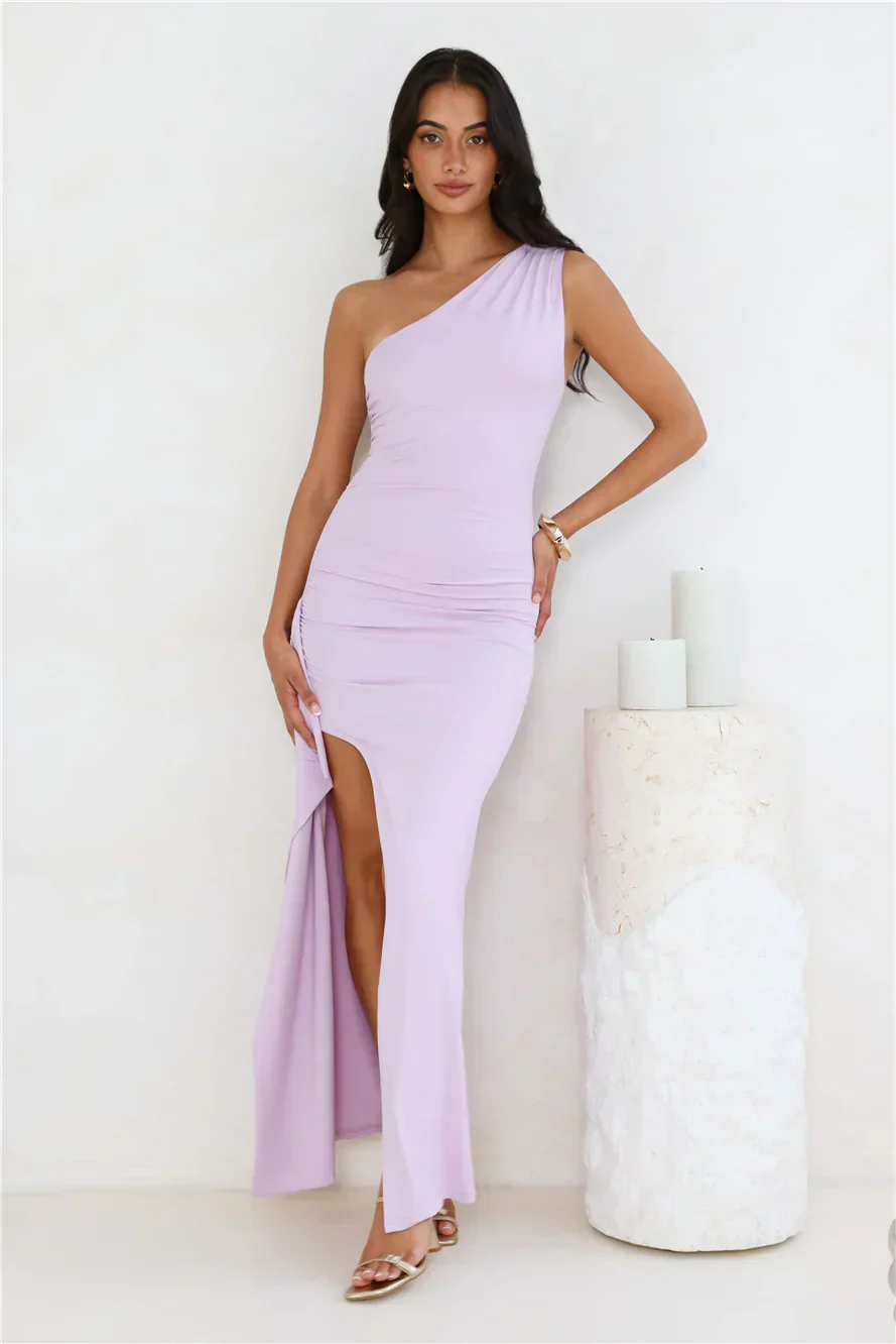 Stay Classy One Shoulder Maxi Dress