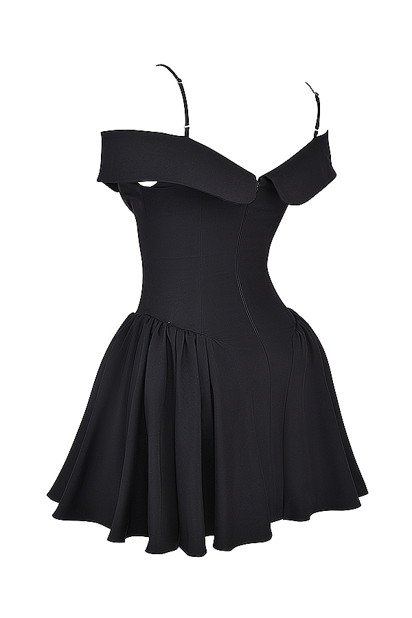 Black Off Shoulder Mini Dress