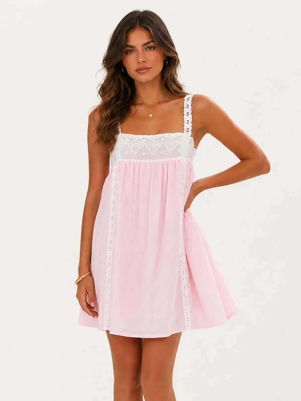 Lacey Mini Dress - Pink