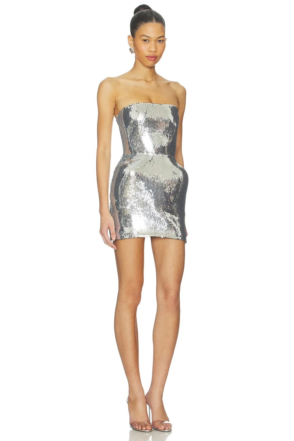 Sequin Padded Hip Mini Dress