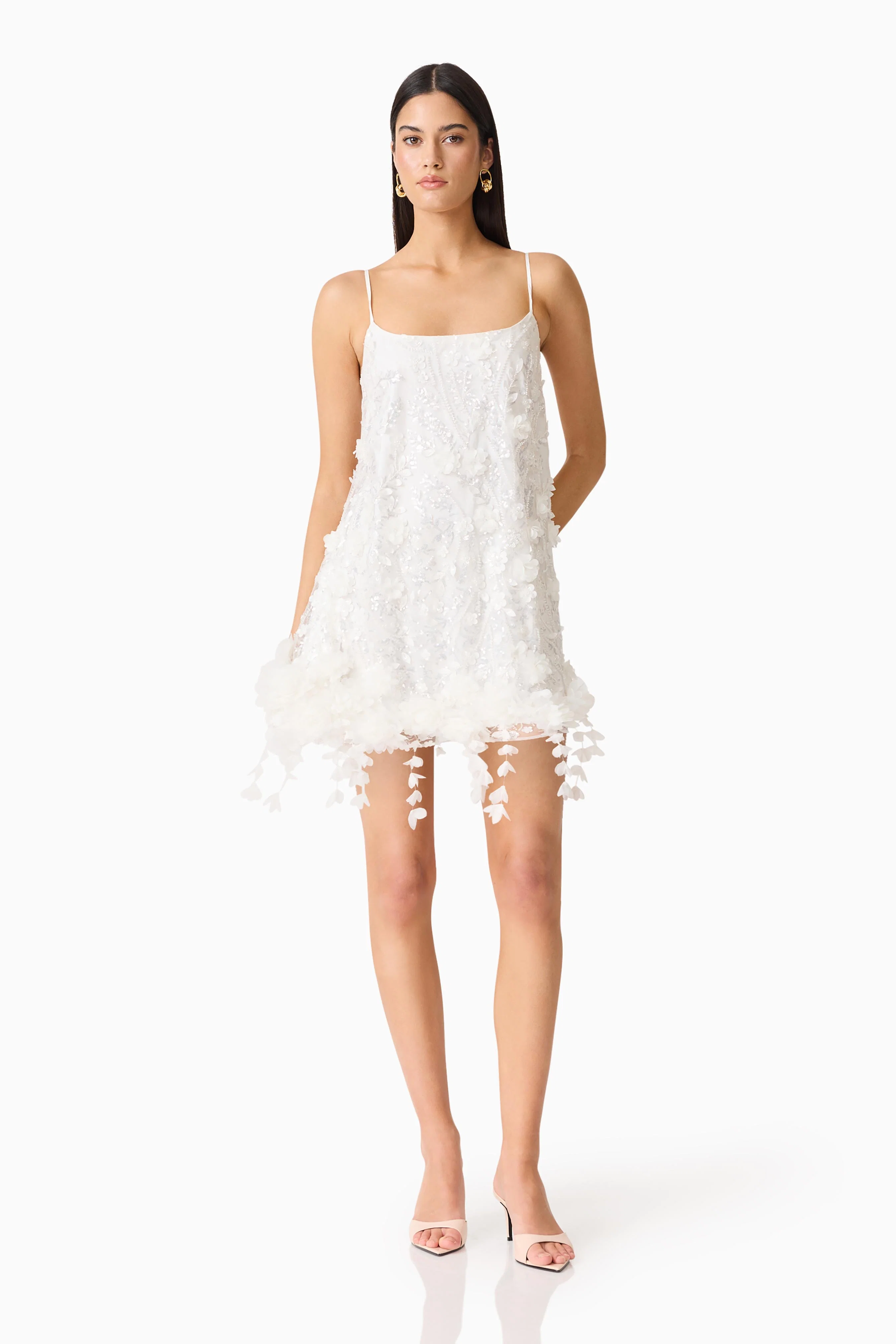Rina Shift Mini Dress in White