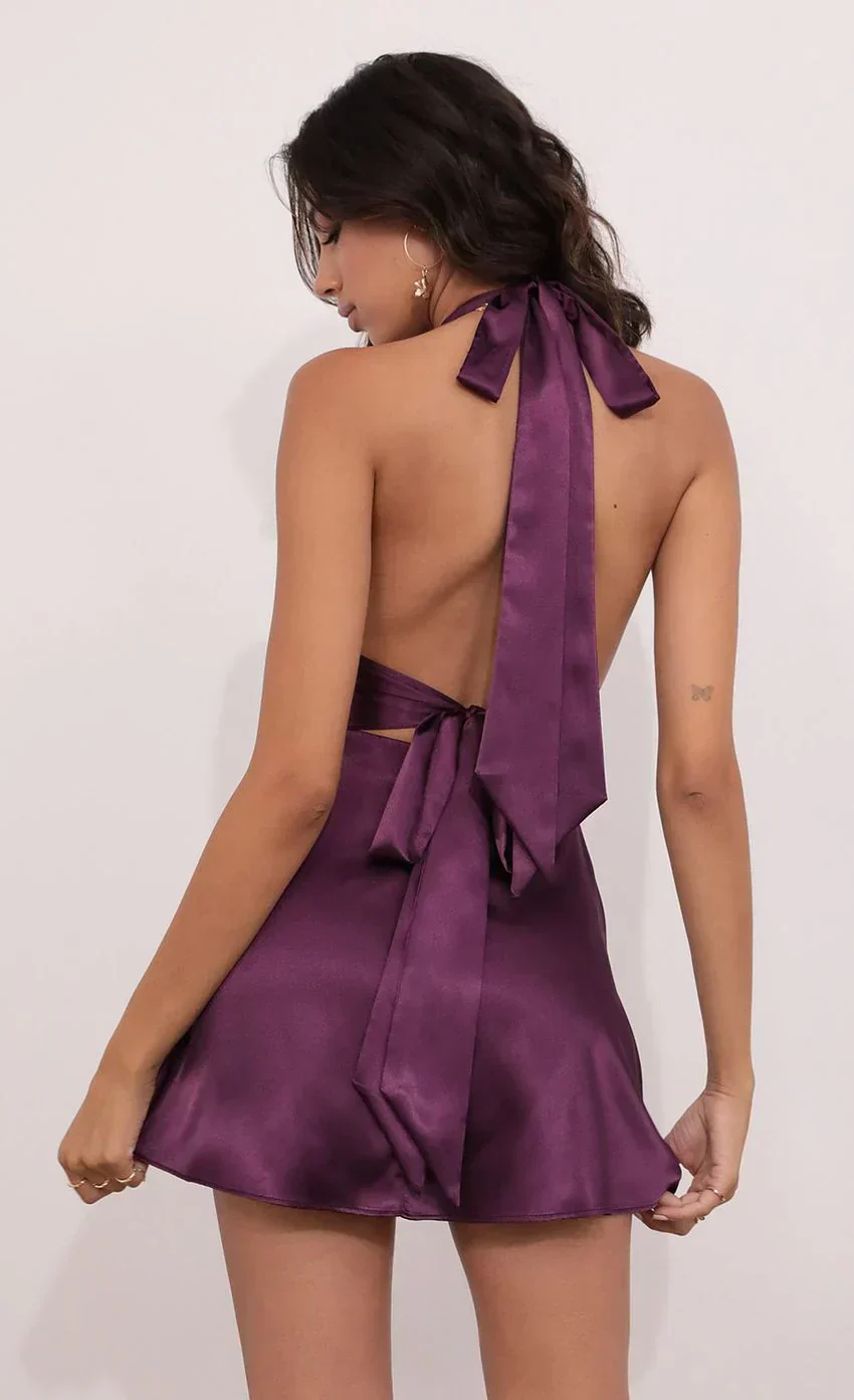 Satin Dress In Purple