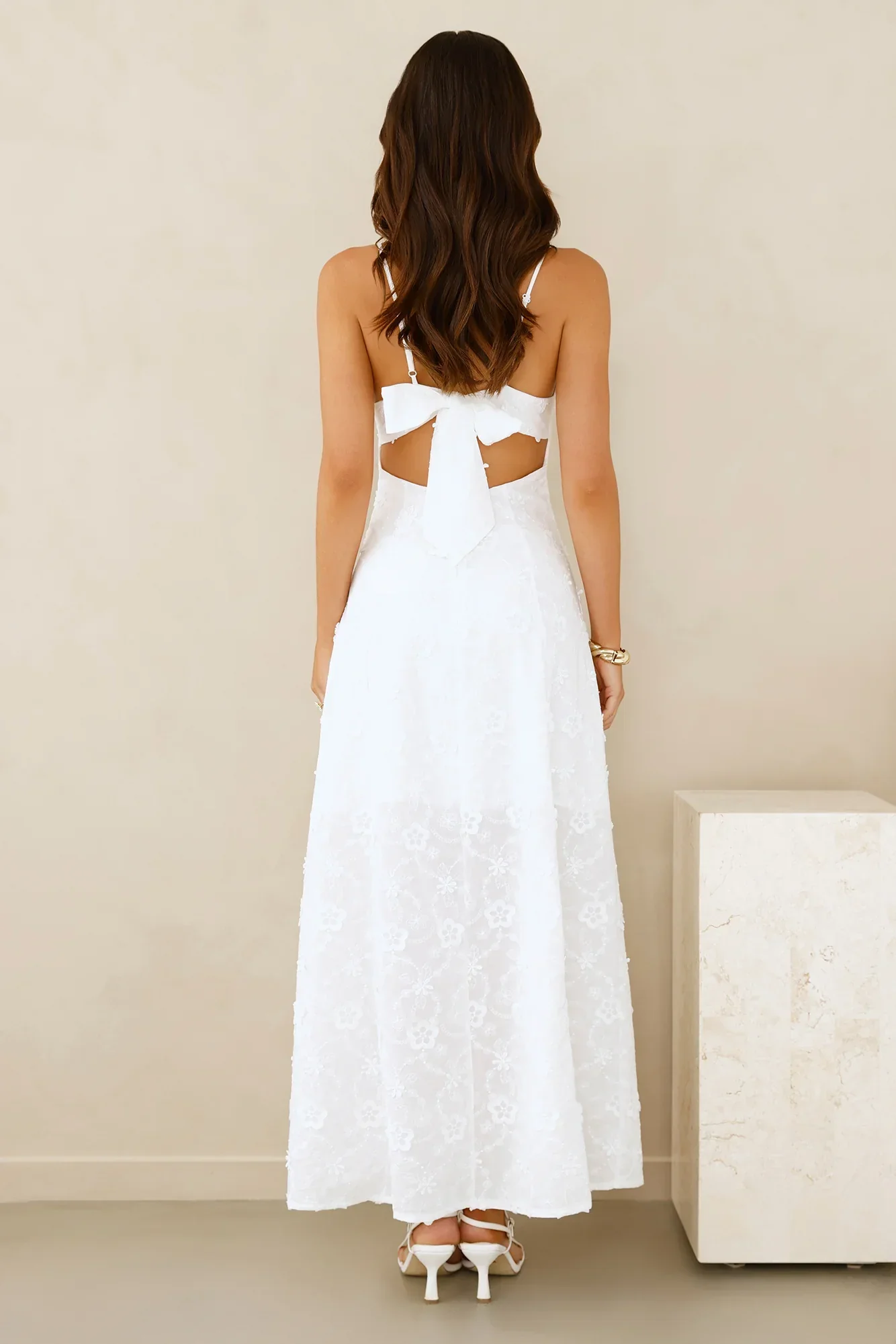 Soft Moonbeam Maxi Dress White