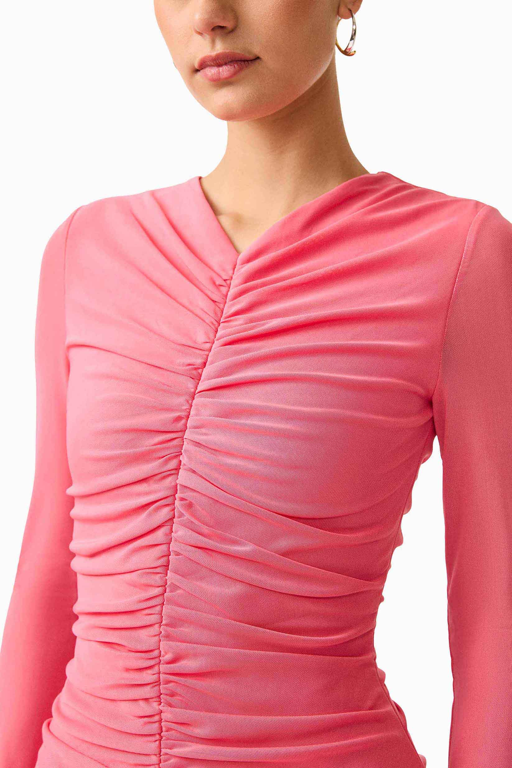 CURAAE Cleo Long Sleeve Maxi Dress in Pink