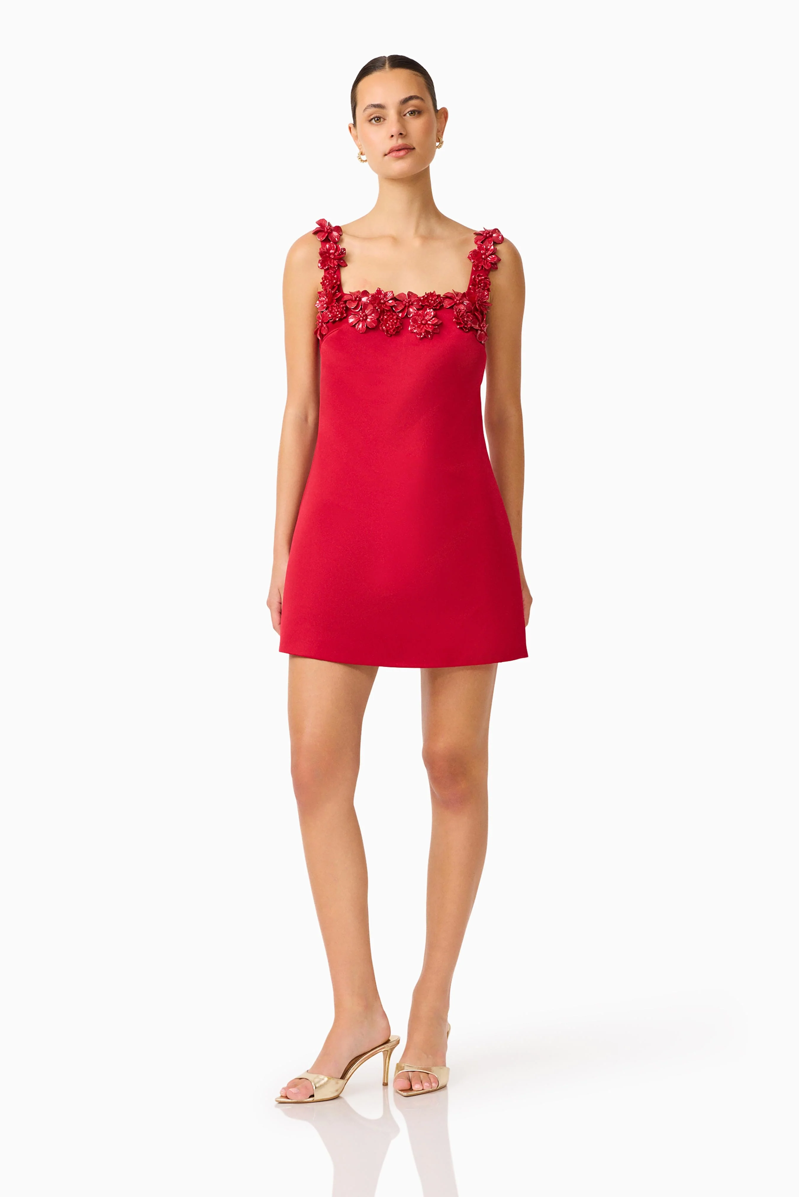 Lucetta Shift Mini Dress in Red
