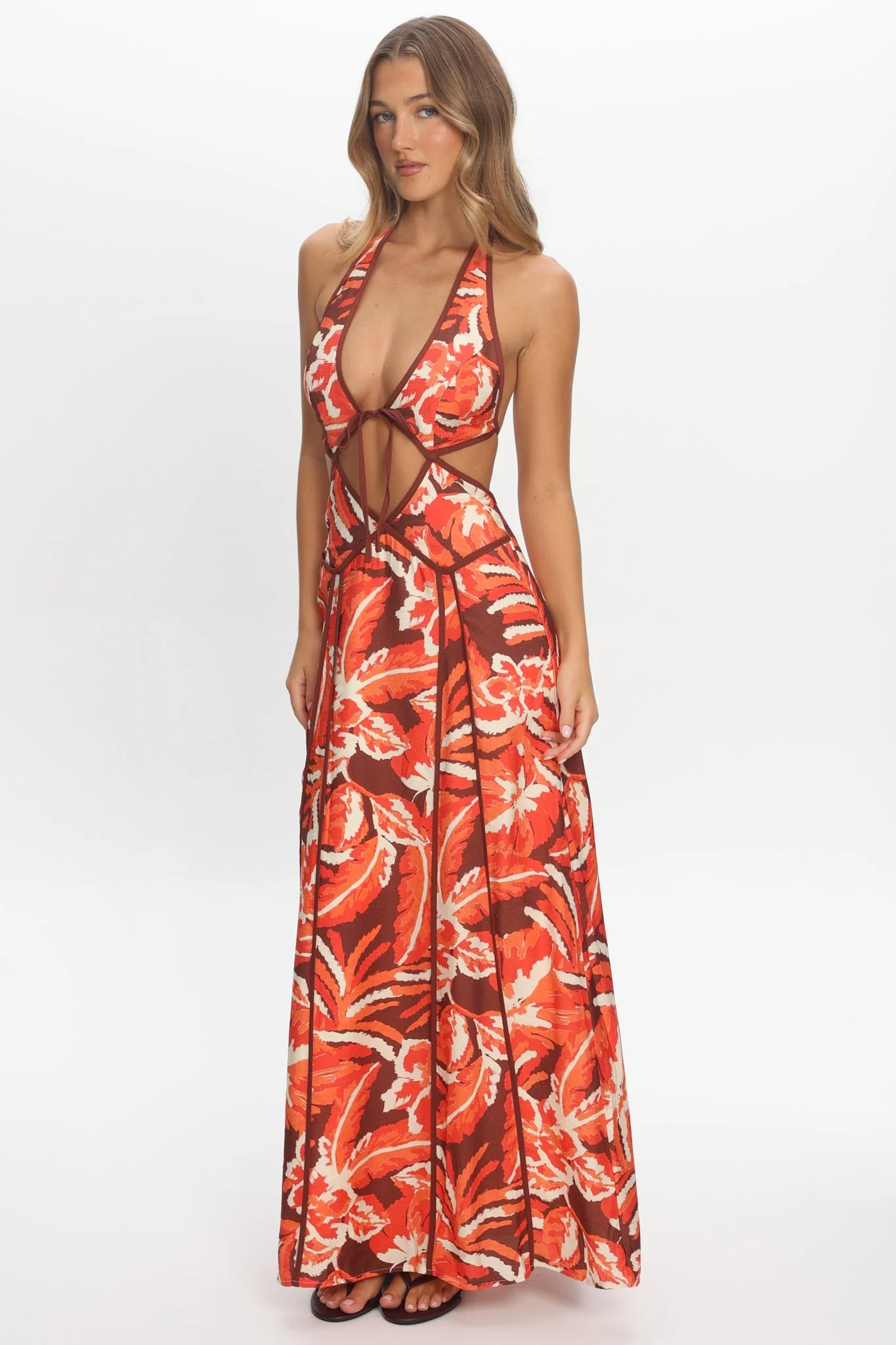 Revelations Cut-Out Maxi Dress Print Berry
