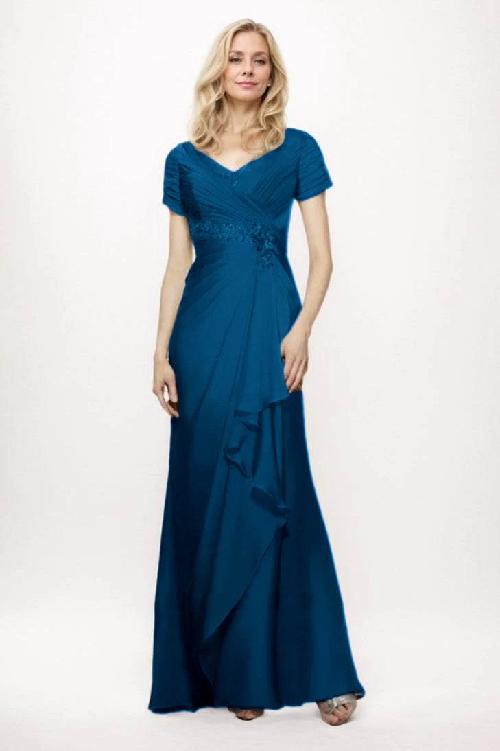 Sheath-Column Maxi Chiffon Mother Of The Bride Dress CM0277