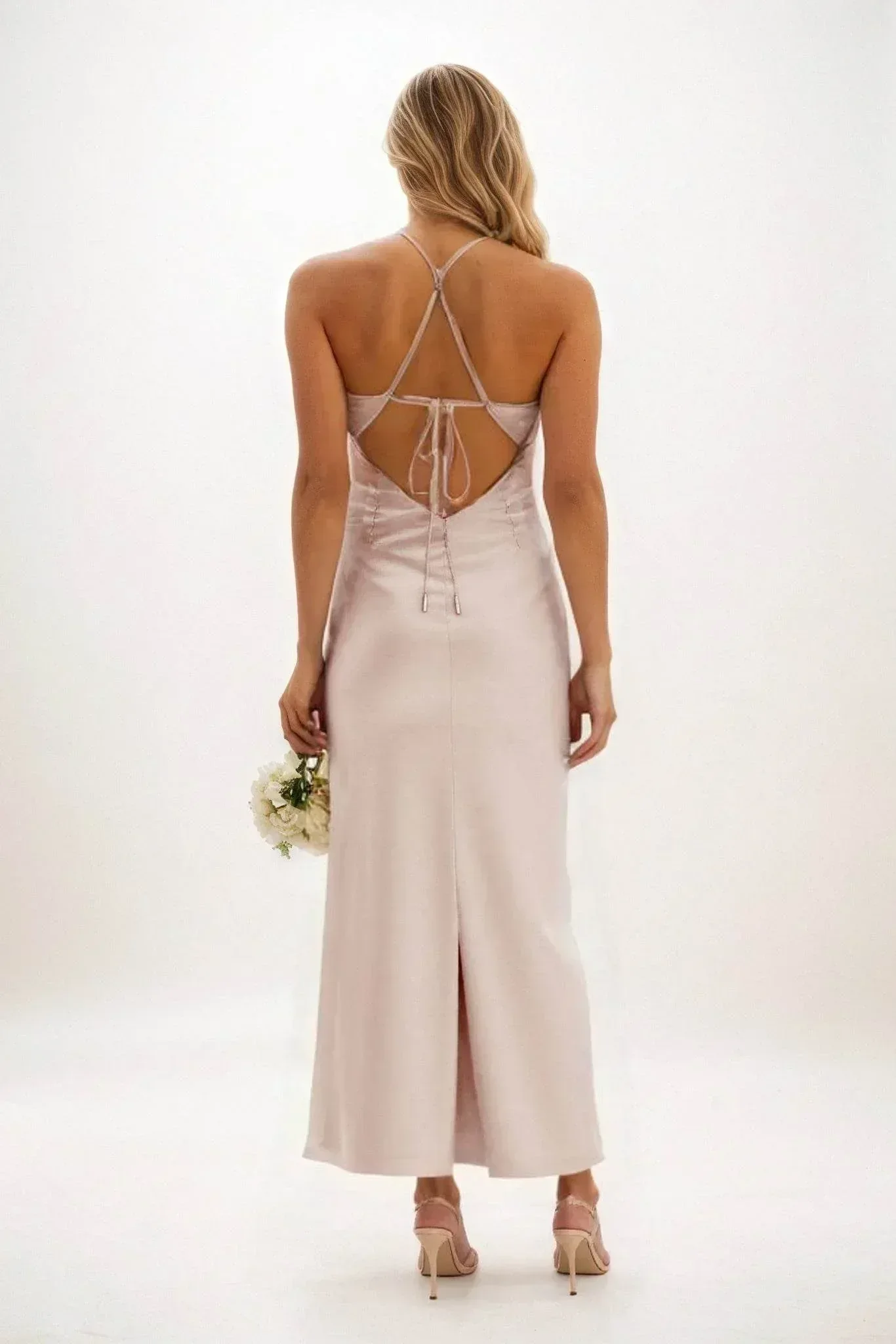Sheath-Column Midi Luxe Satin Dress CB0831CS