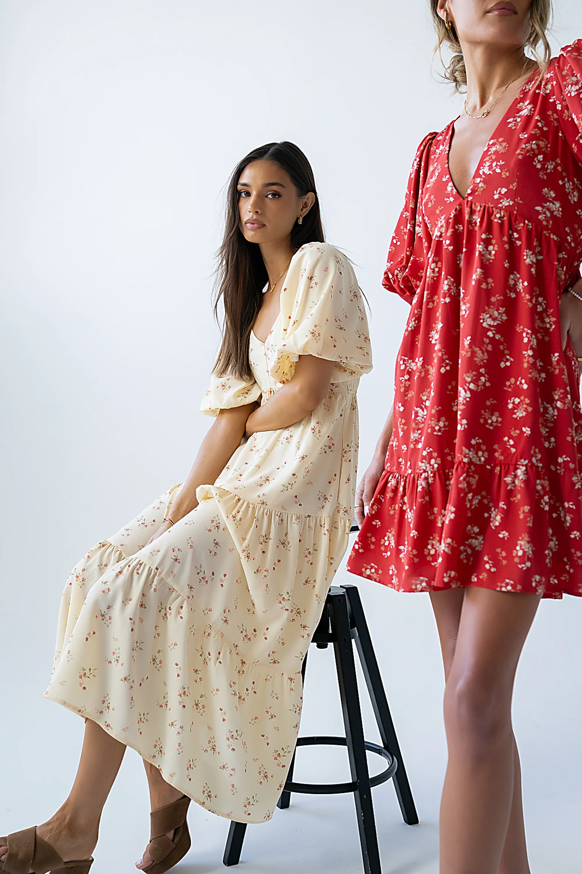 Amy Floral Maxi Dress in Yellow