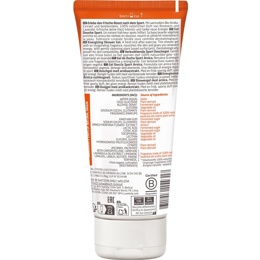 WELEDA Pielęgnacja pod prysznicem Żel pod prysznic Sport Freshness Boost Arnica