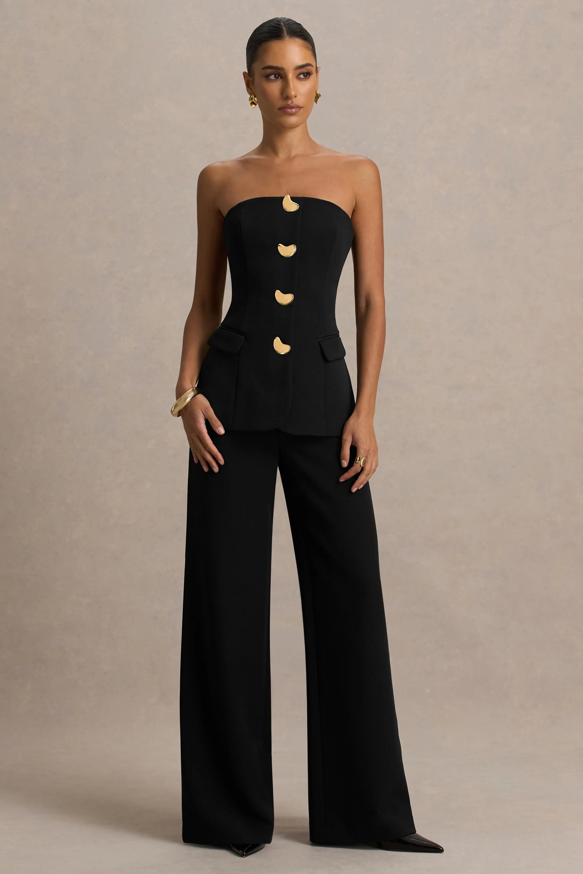 Zoey | Black Bandeau Jumpsuit