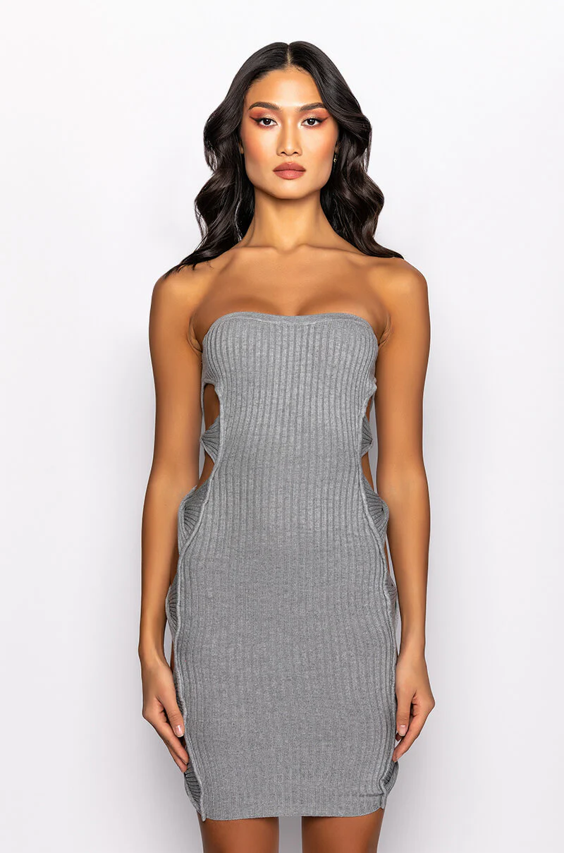 Side Detail Sweater Tube Dress