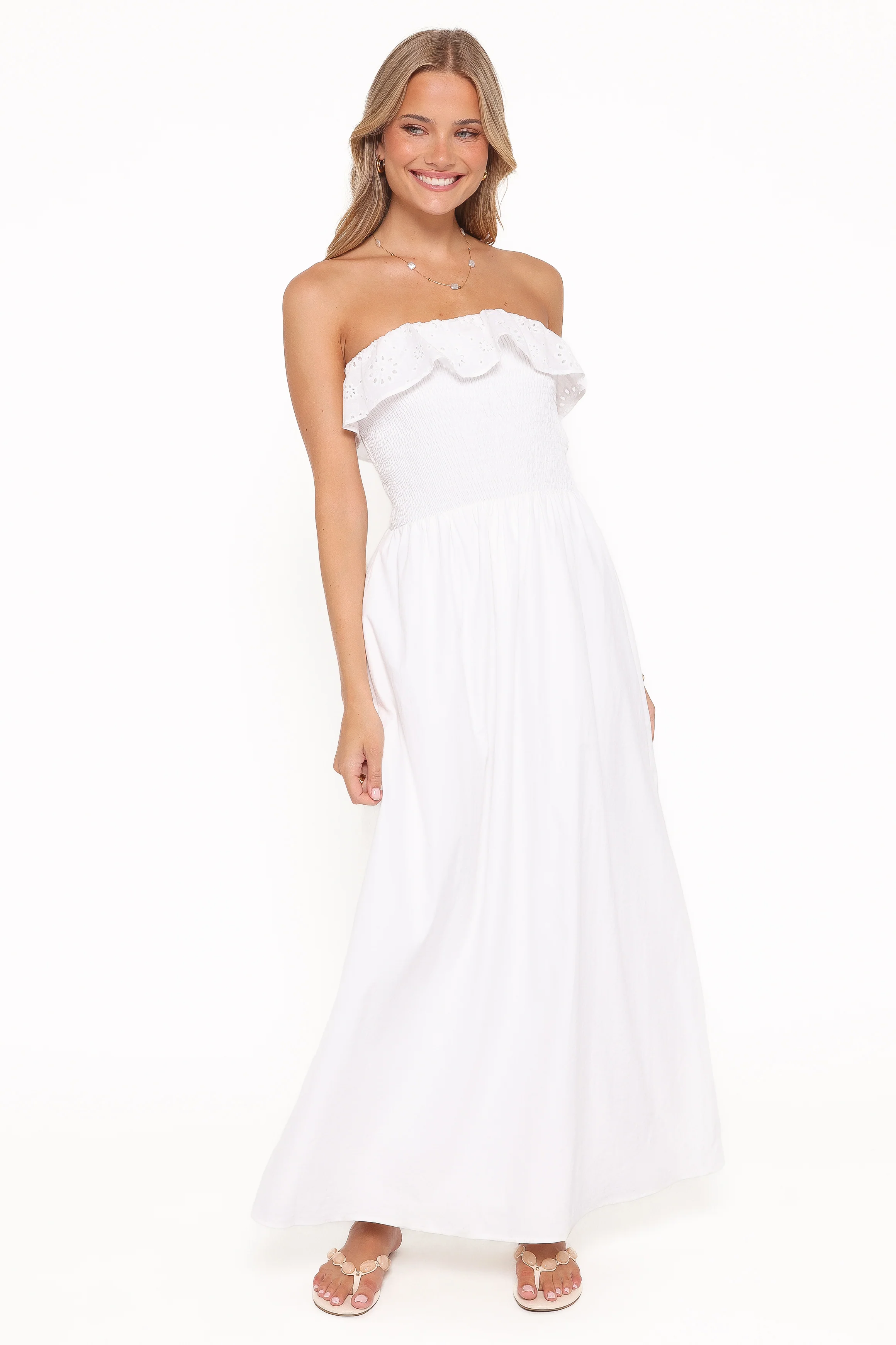 Gilbert Strapless Maxi Dress - White