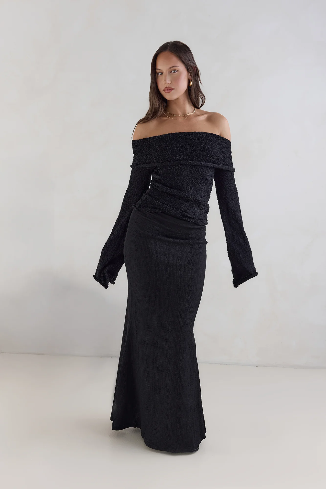 First Class Fantasy Off Shoulder Top Black