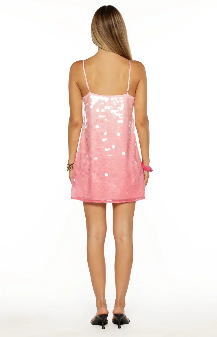 Sansone Pink Ombre Sequin Mini Dress - luluinthesky