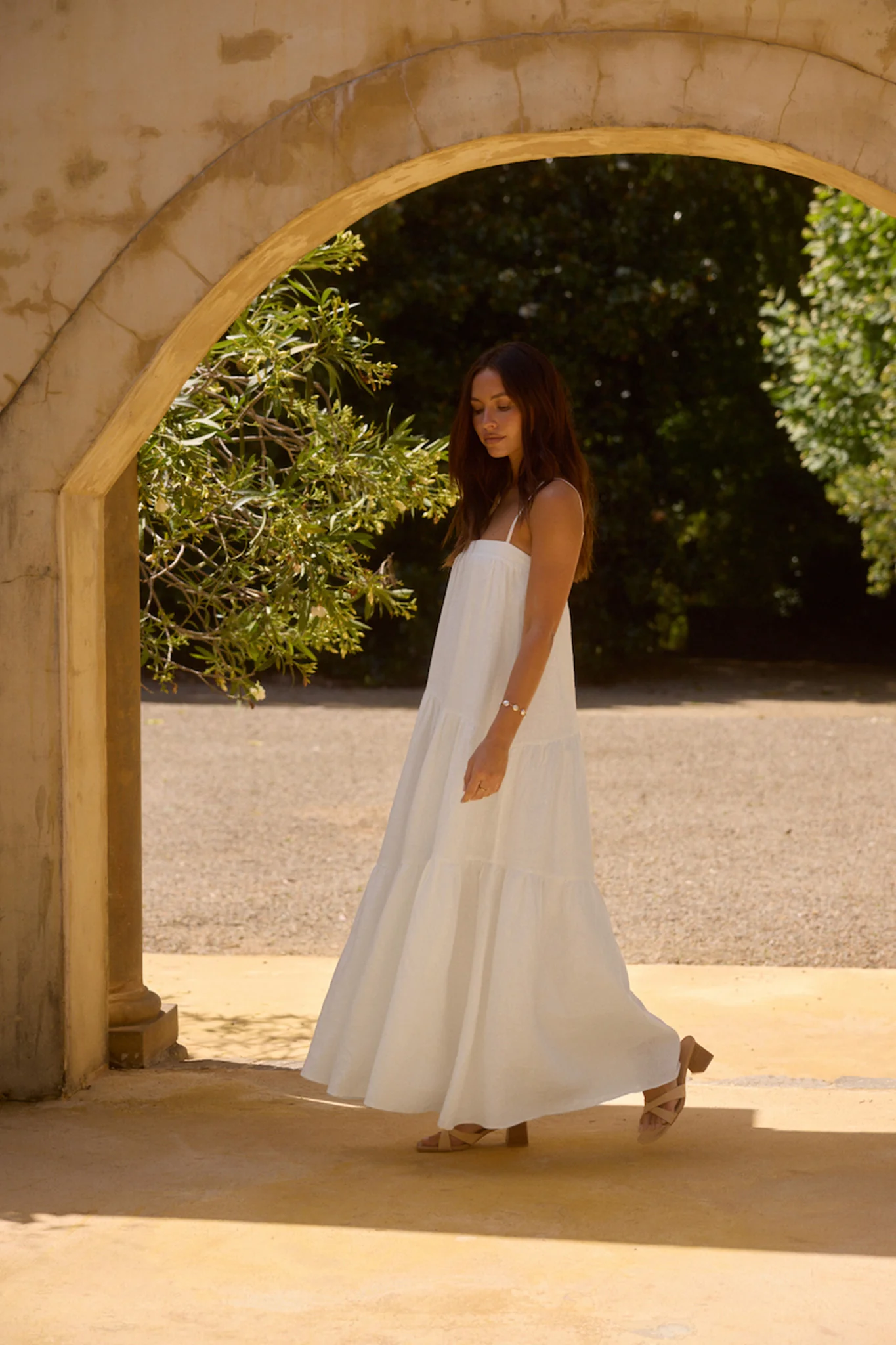 Liliana 100% Linen Maxi Dress White - luluinthesky