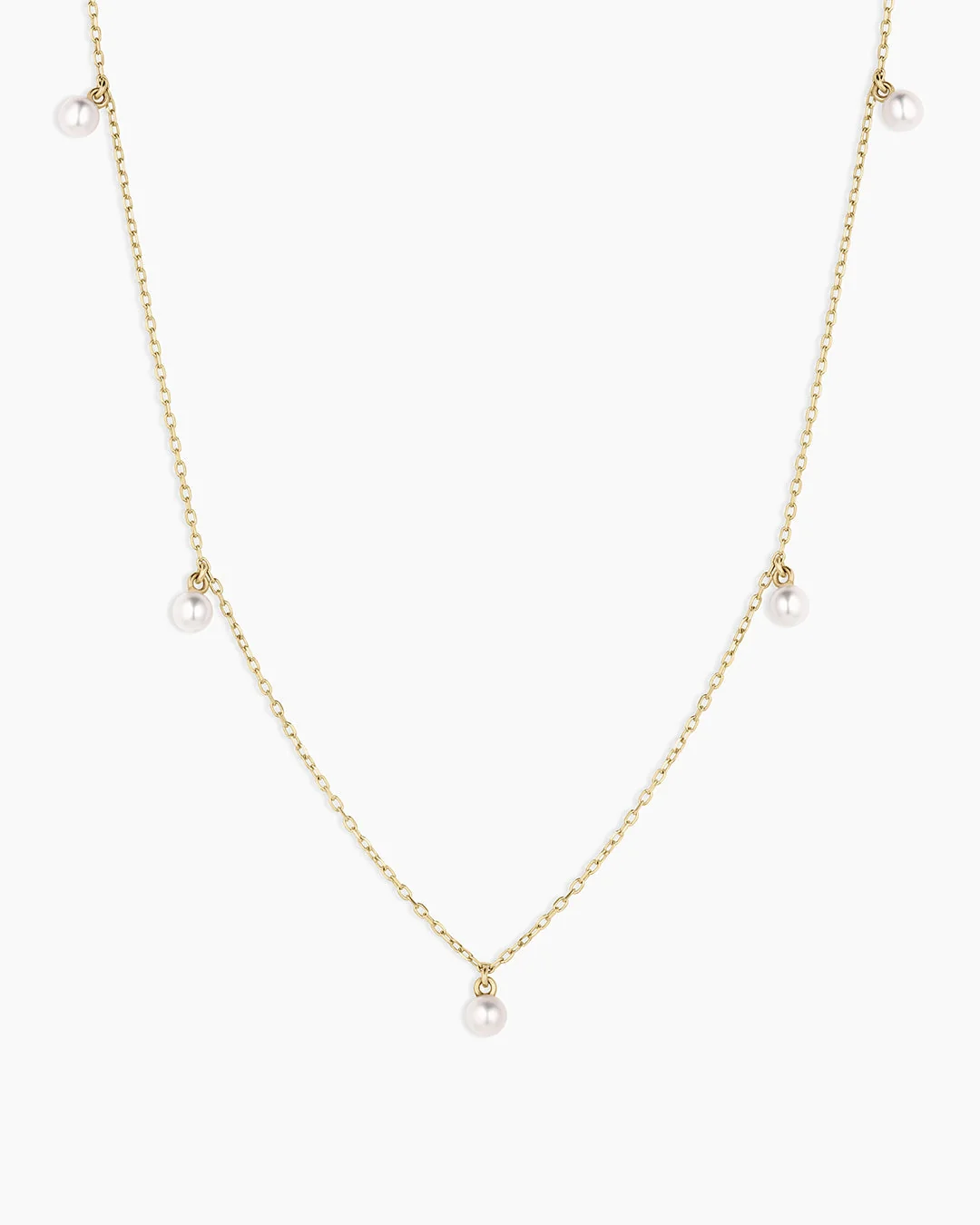 14K Gold Pearl Flutter Necklace