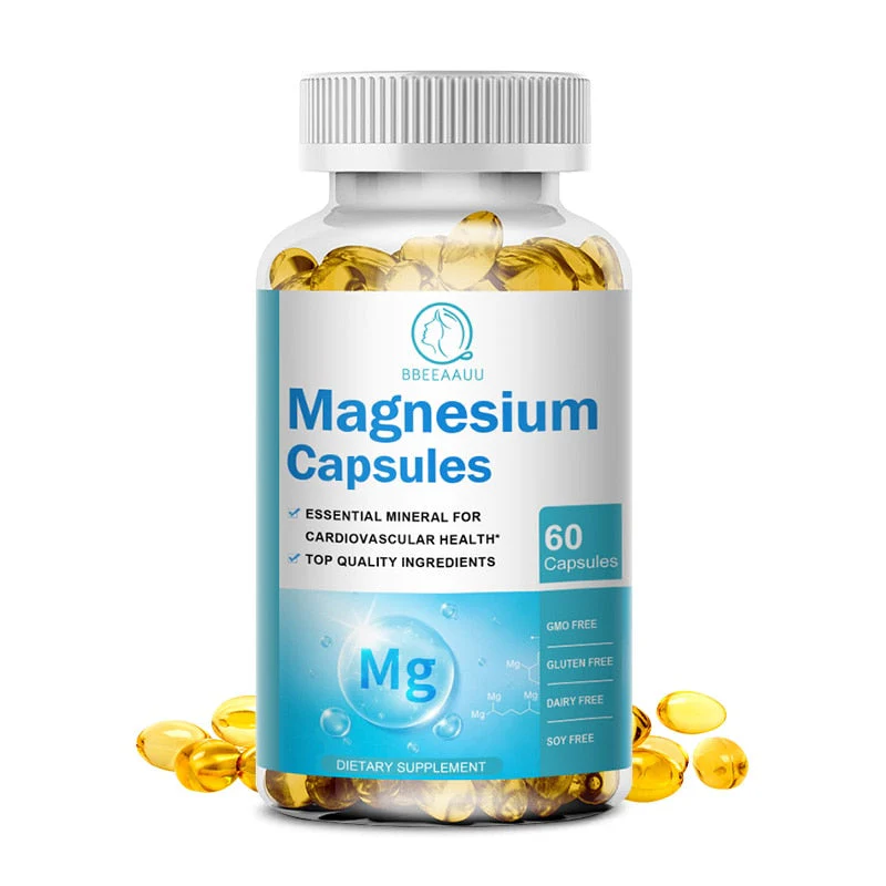 BBEEAAUU Chelated Magnesium Glycinate Capsules Promotes Muscle Heart and Bone Health Help Sleep Muscle Relaxation Anxiety Relief - lemrro
