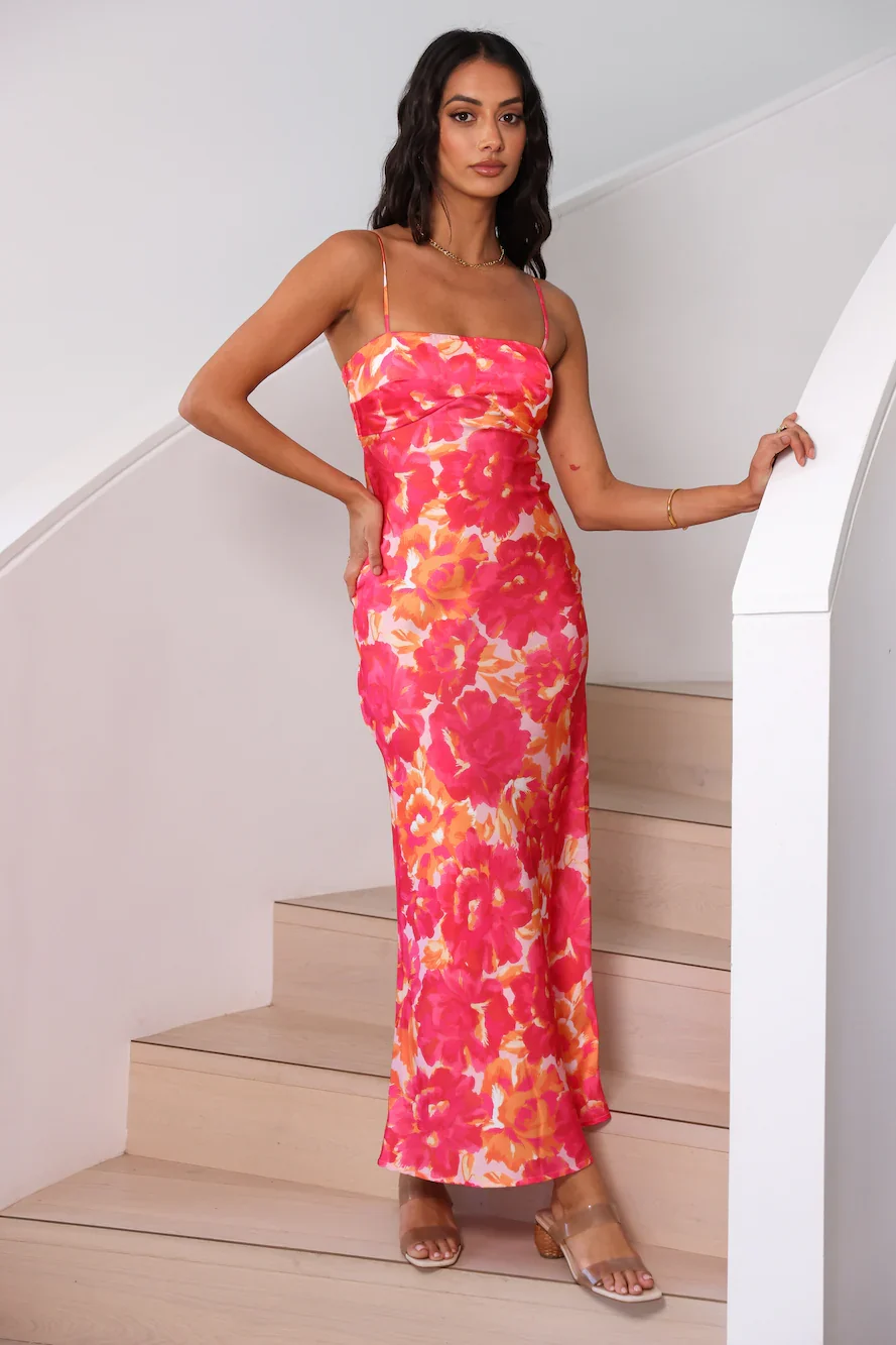 Starry Haze Midi Dress Pink