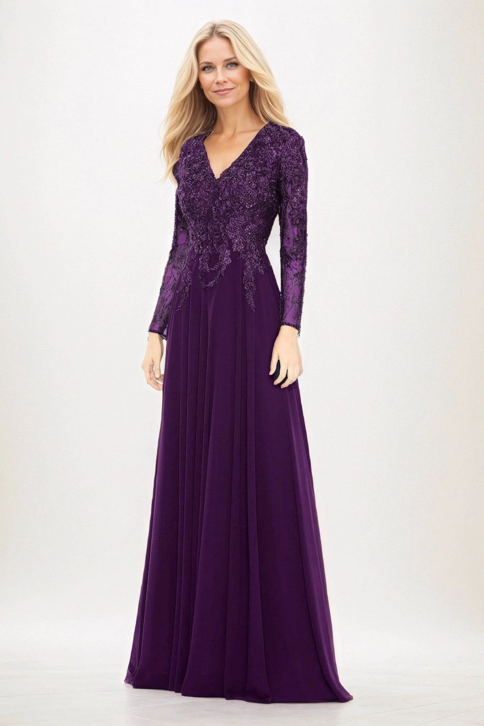 A-Line Maxi Chiffon Mother of the Bride Dresses CM0396