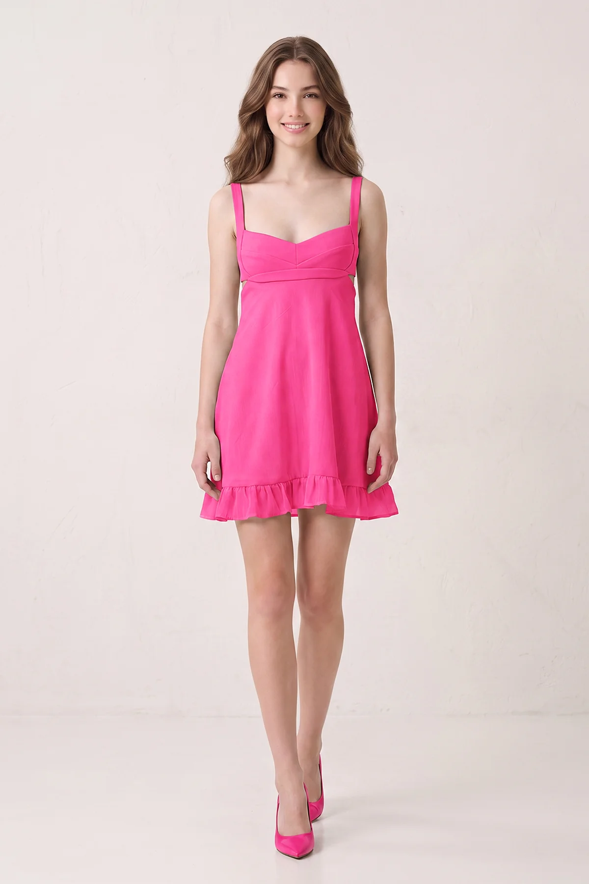 Mint Green Sweetheart Chiffon Ruffled A-Line Cut-Out Homecoming Dress