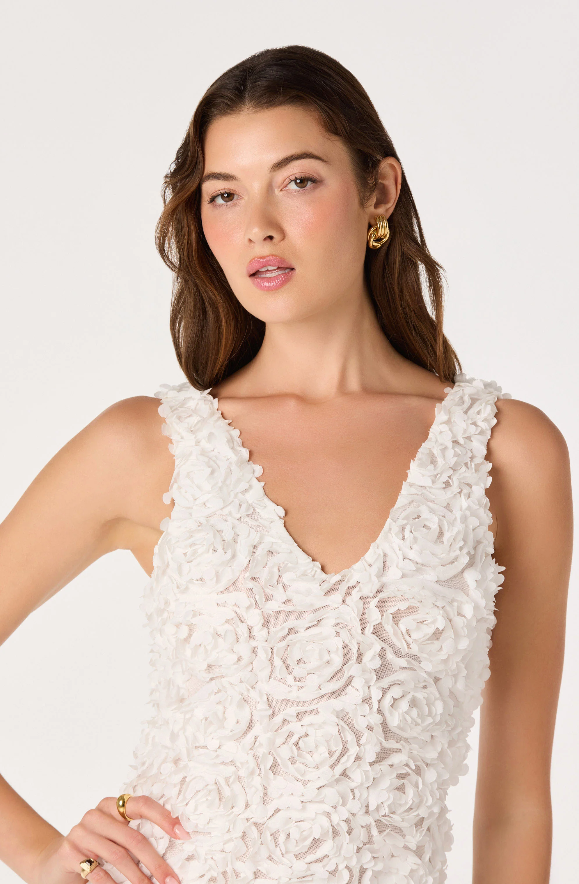 Magali 3D Floral Applique Mini Dress