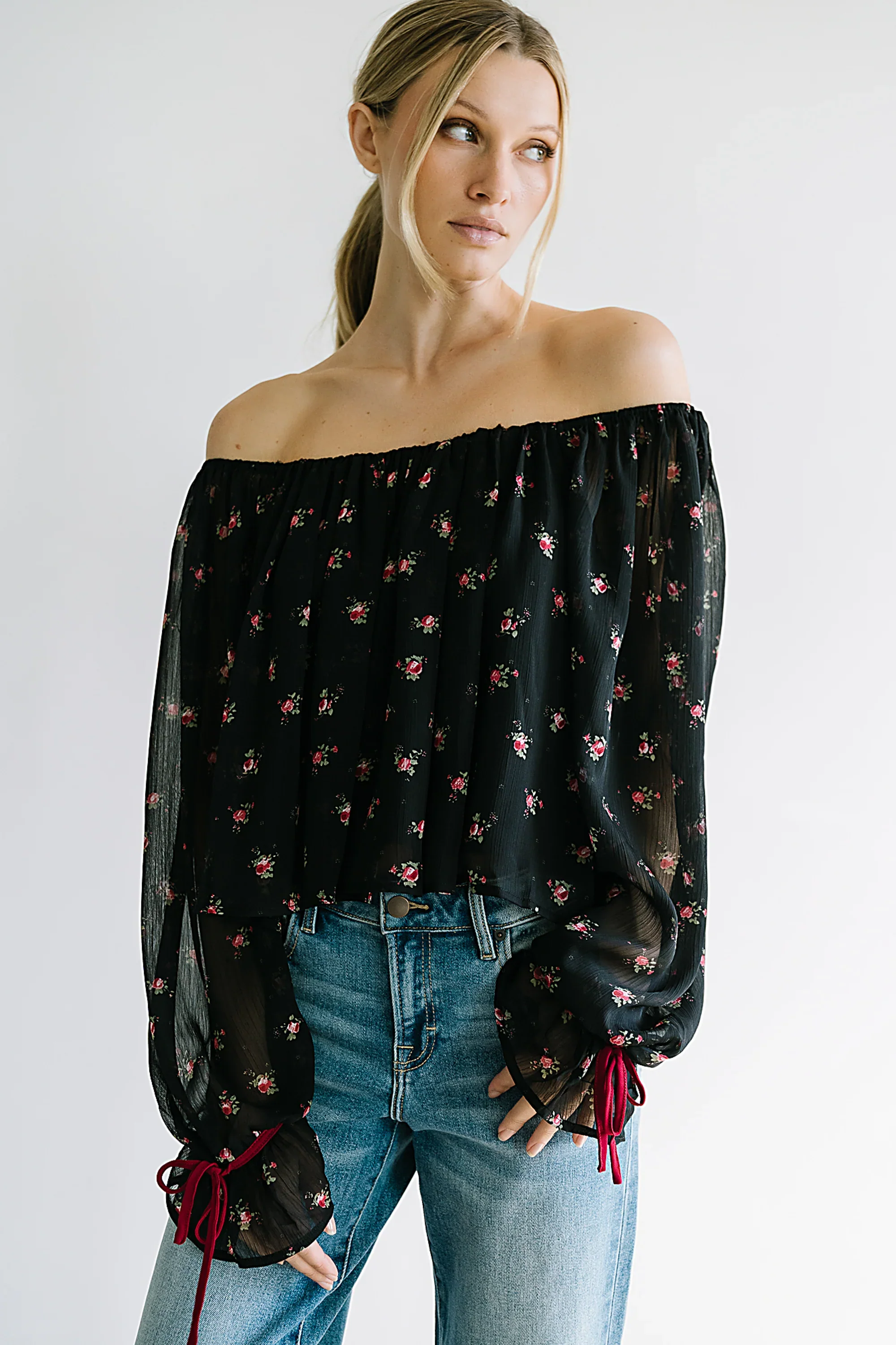 Mateo Floral Crinkle Blouse