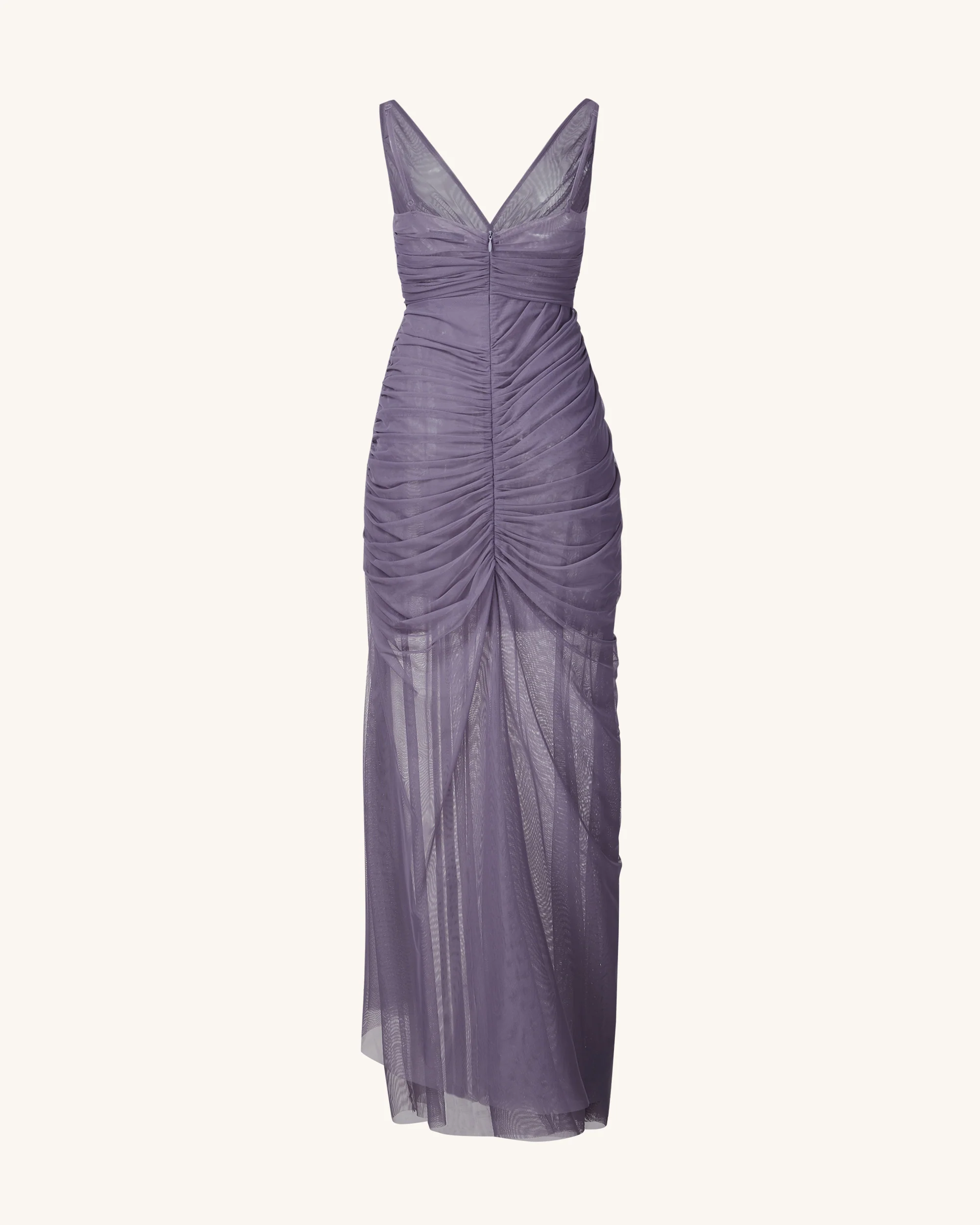 Luna Flowing Mesh Gown - Lavender - FASHION NOB