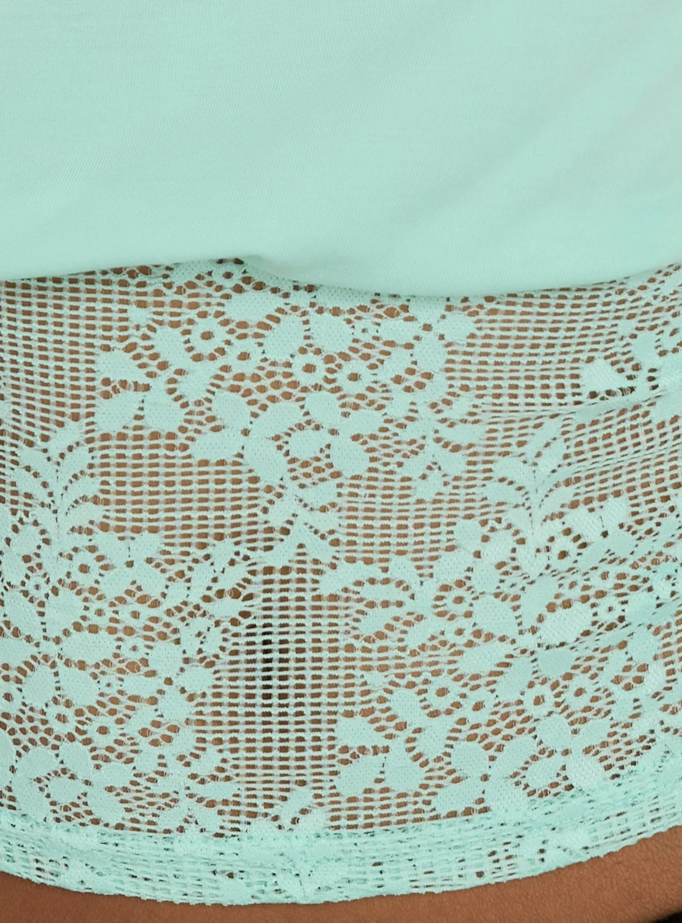 Marienna One Shoulder Lace Top Turquoise