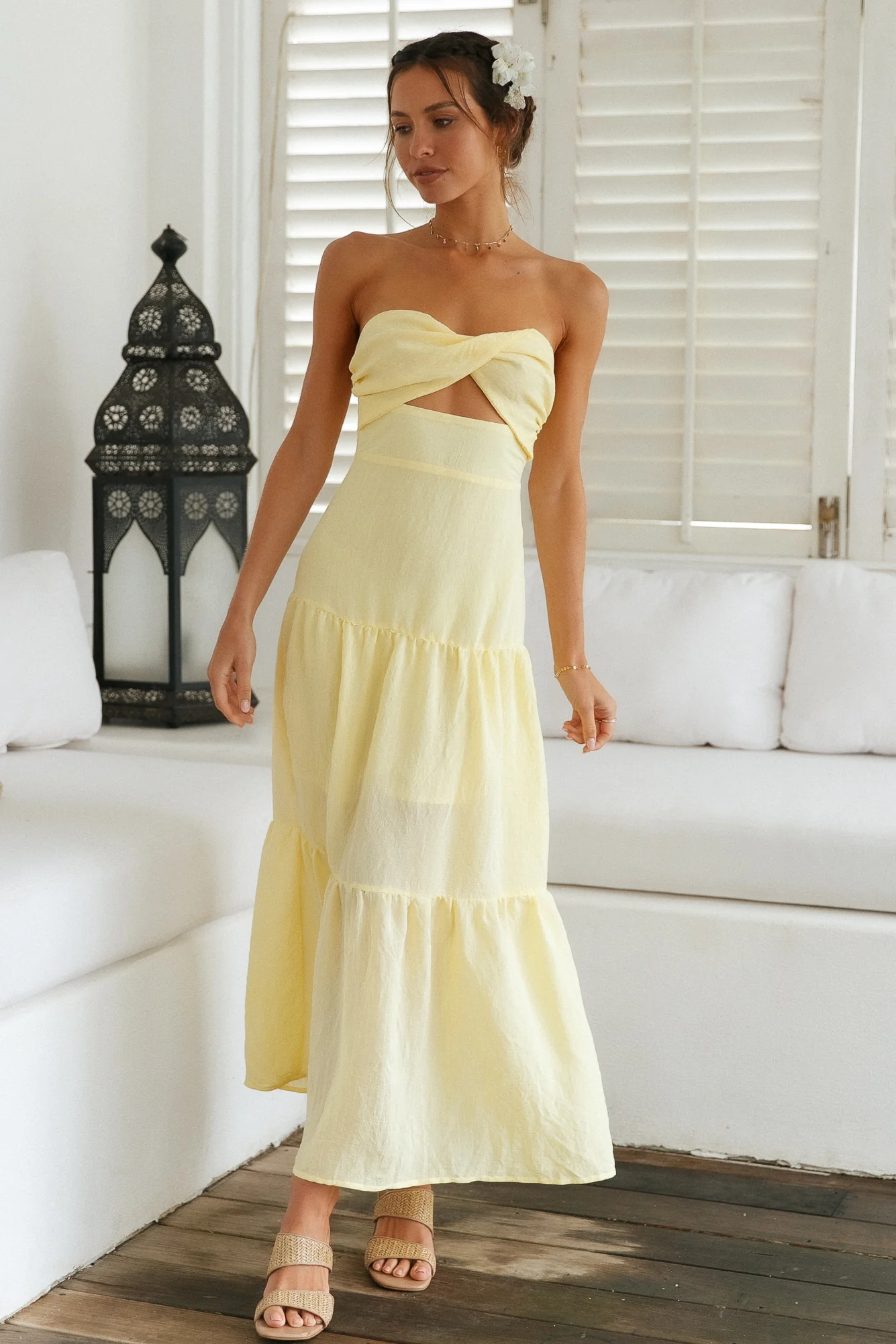 Free Falling Maxi Dress Yellow - luluinthesky