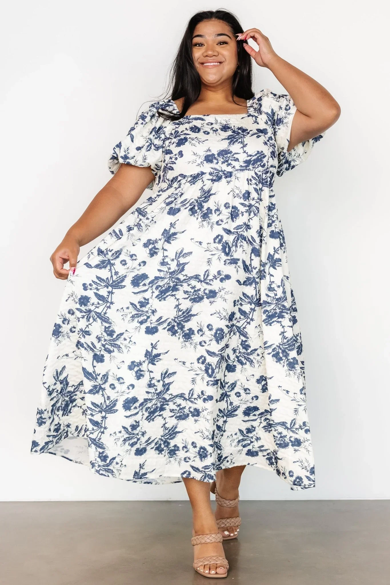 Graceland Maxi Dress | Cream + Navy Floral