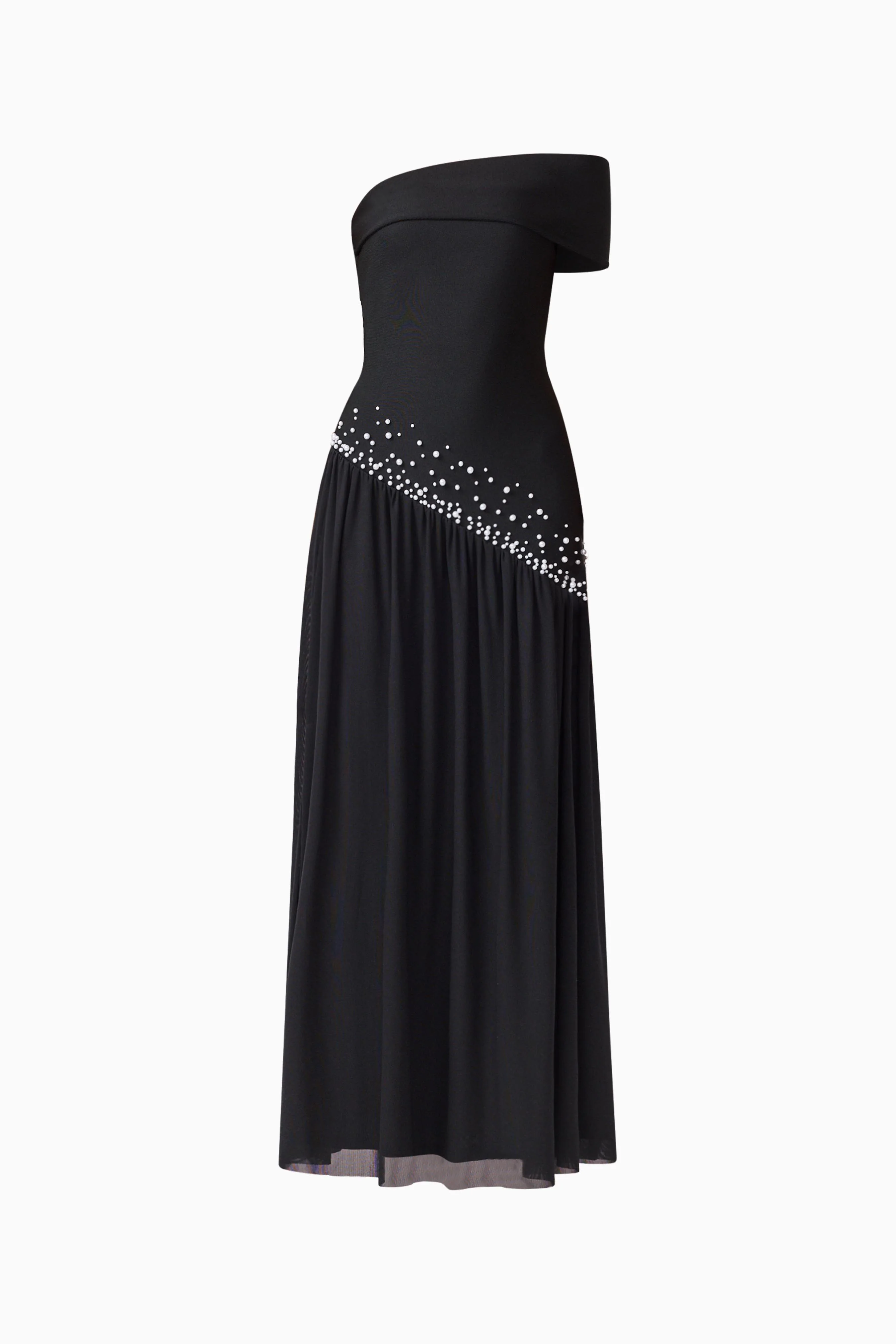 Natasia Off Shoulder Gown in Black