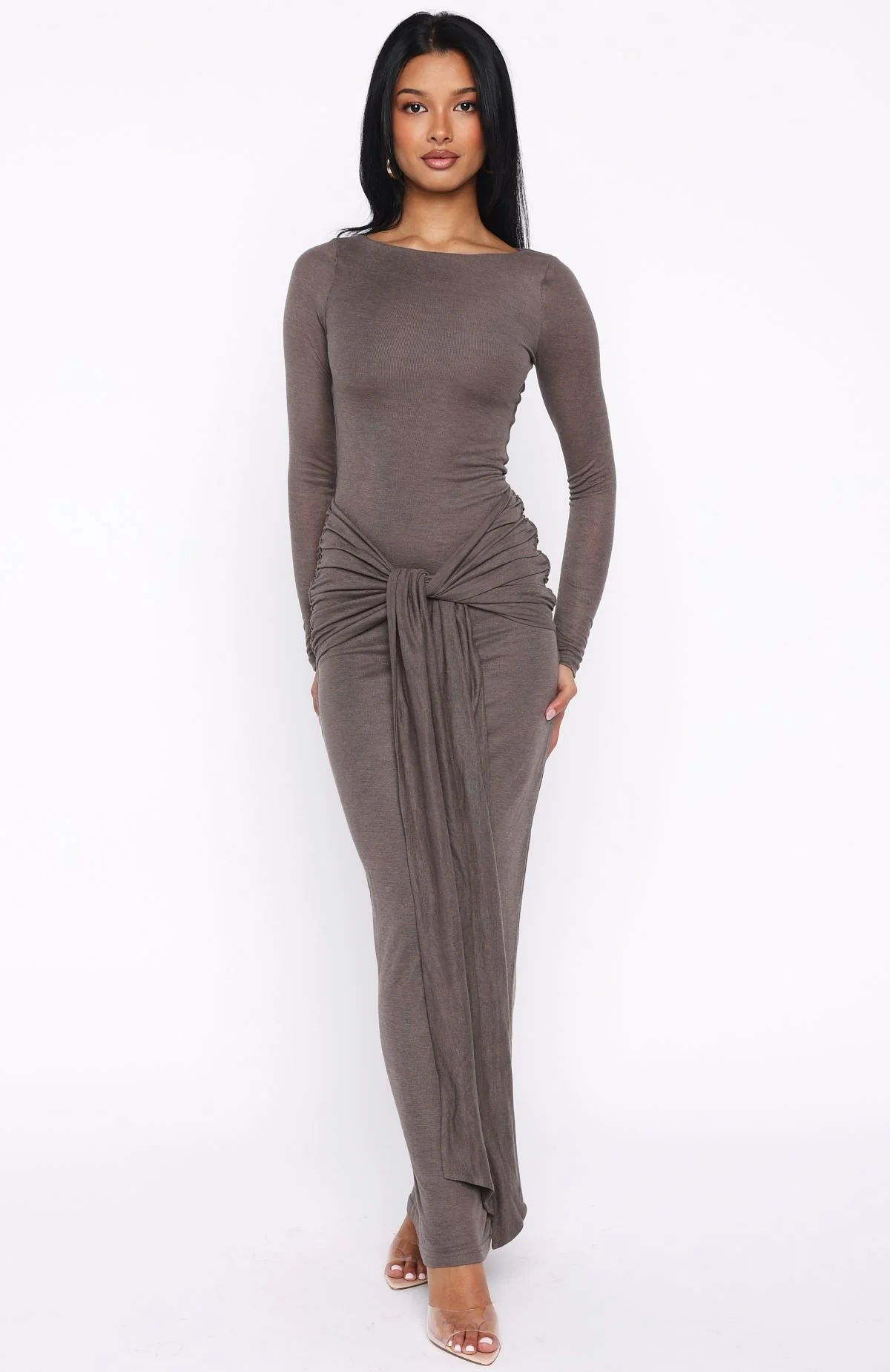 Let Go Of Your Heart Maxi Dress Smokey Chocolate