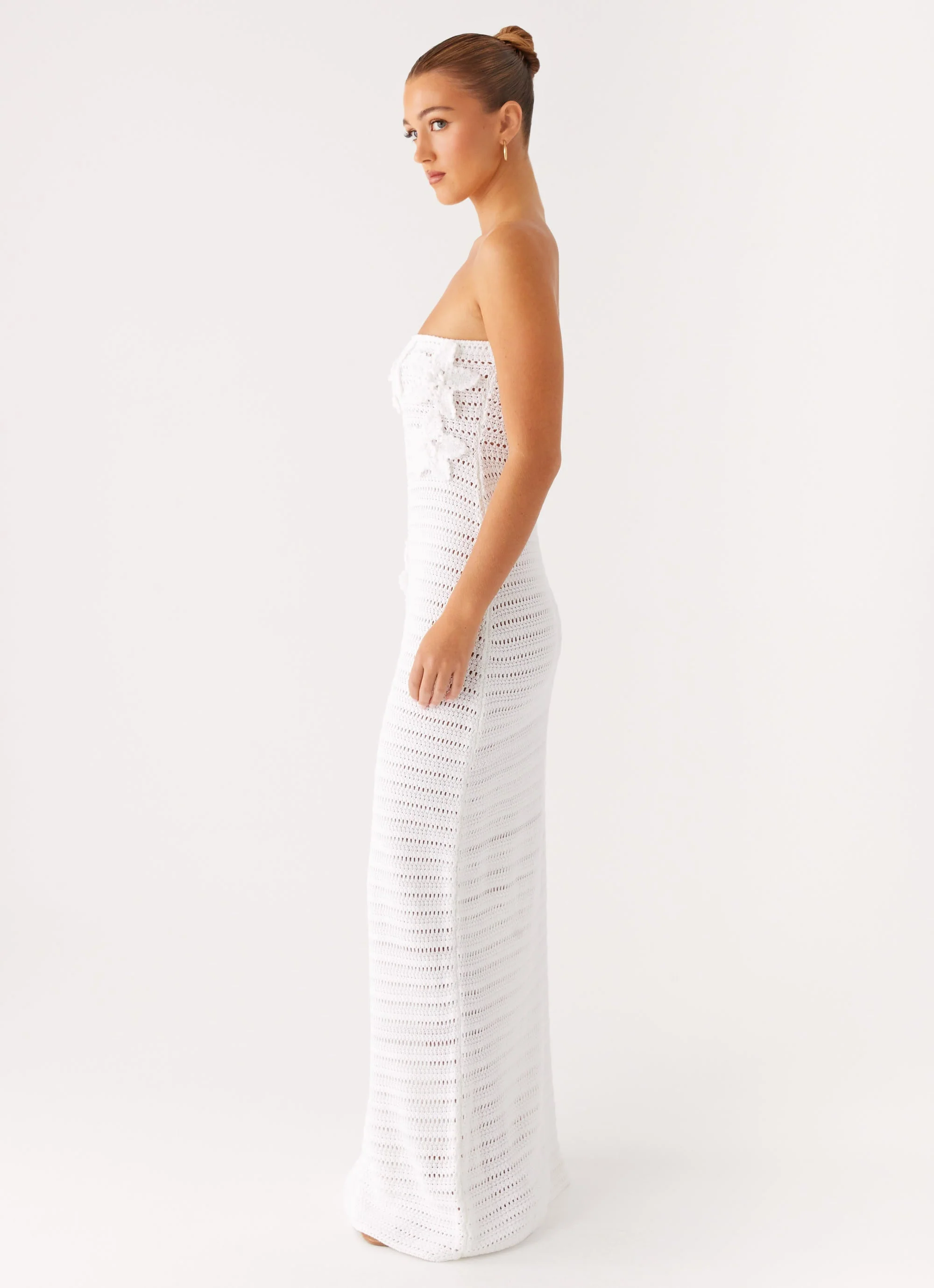 Diaz Crochet Maxi Dress - White - luluinthesky