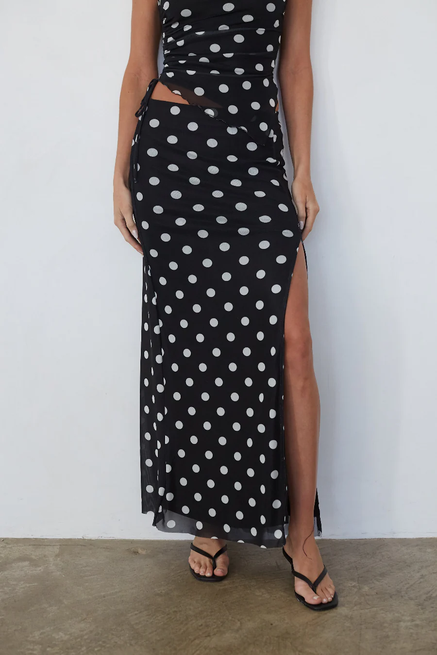 Briar Polka Dot Maxi Skirt - luluinthesky