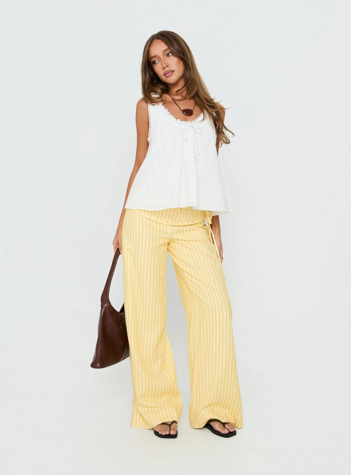Silver Moon Pants Yellow Stripe