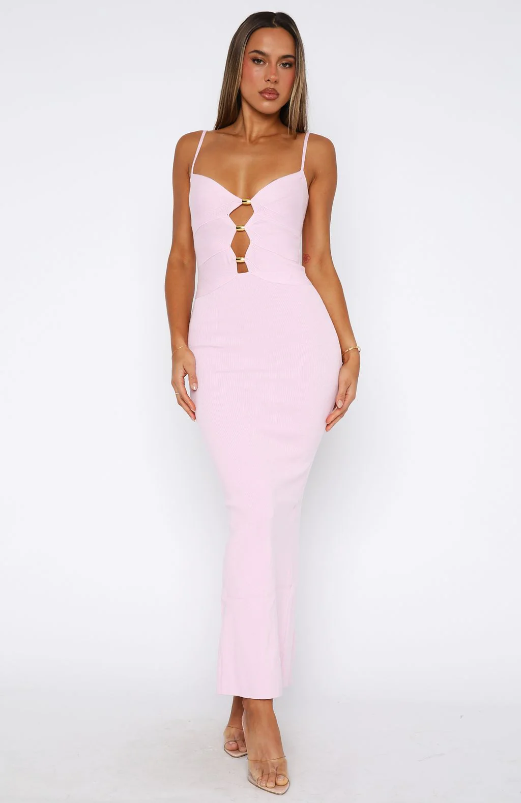 Break It Off Maxi Dress Baby Pink