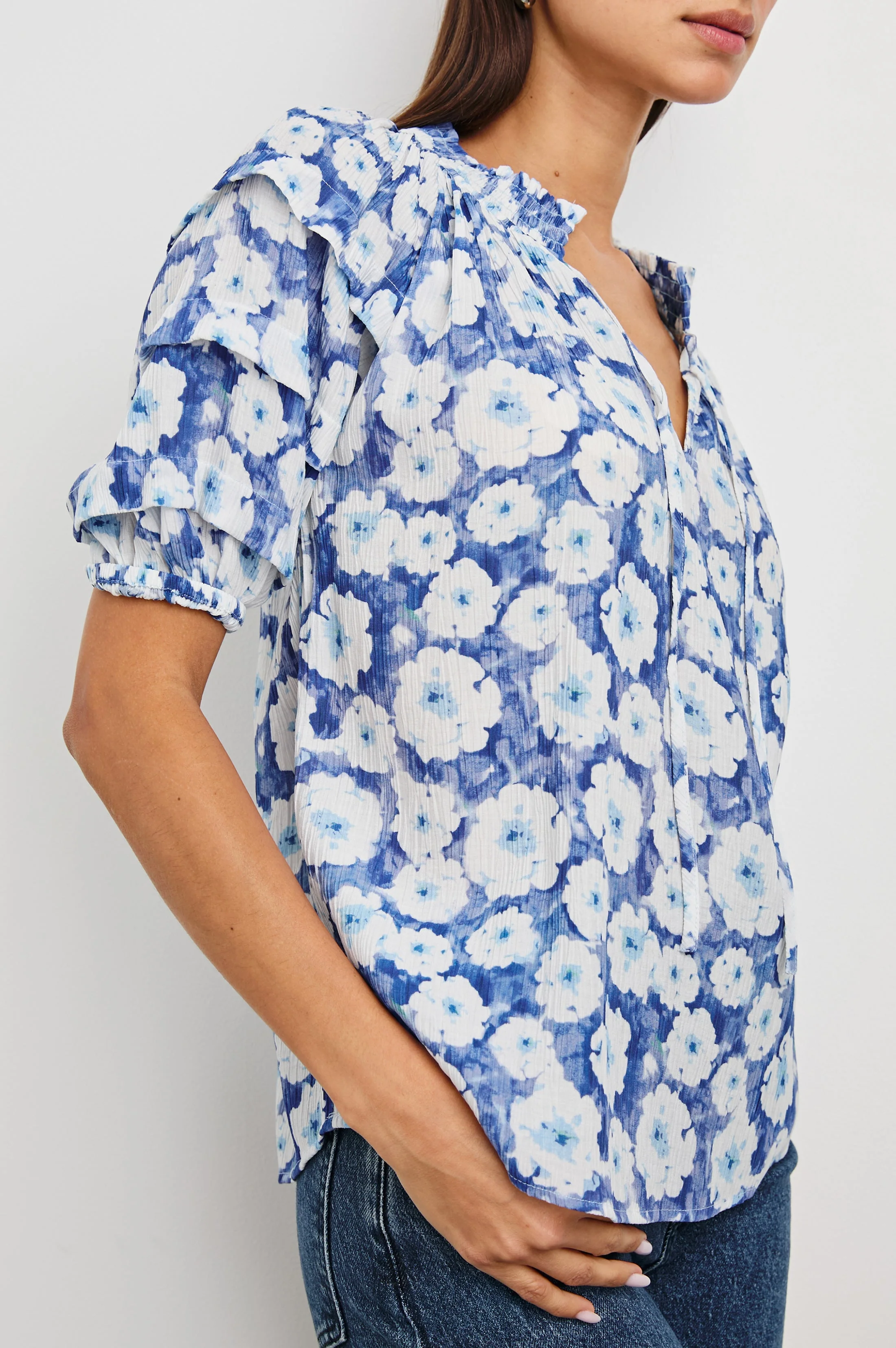 Paris Top - Blue Floral