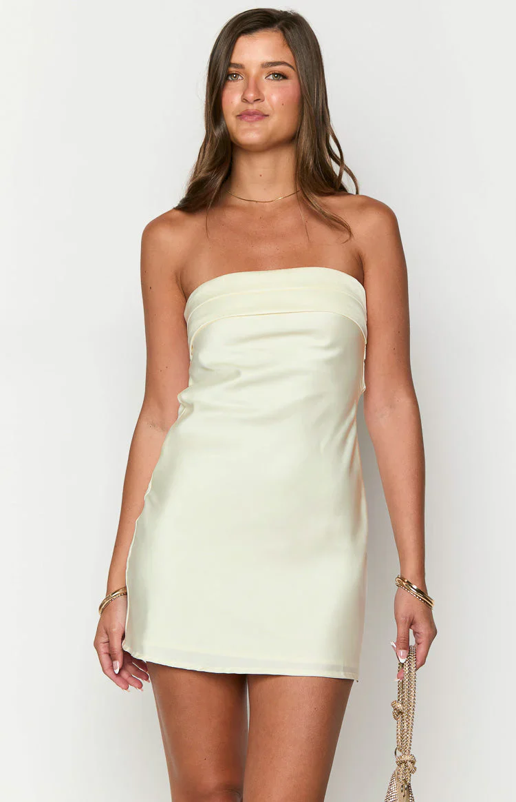 Annie Cream Strapless Mini Dress
