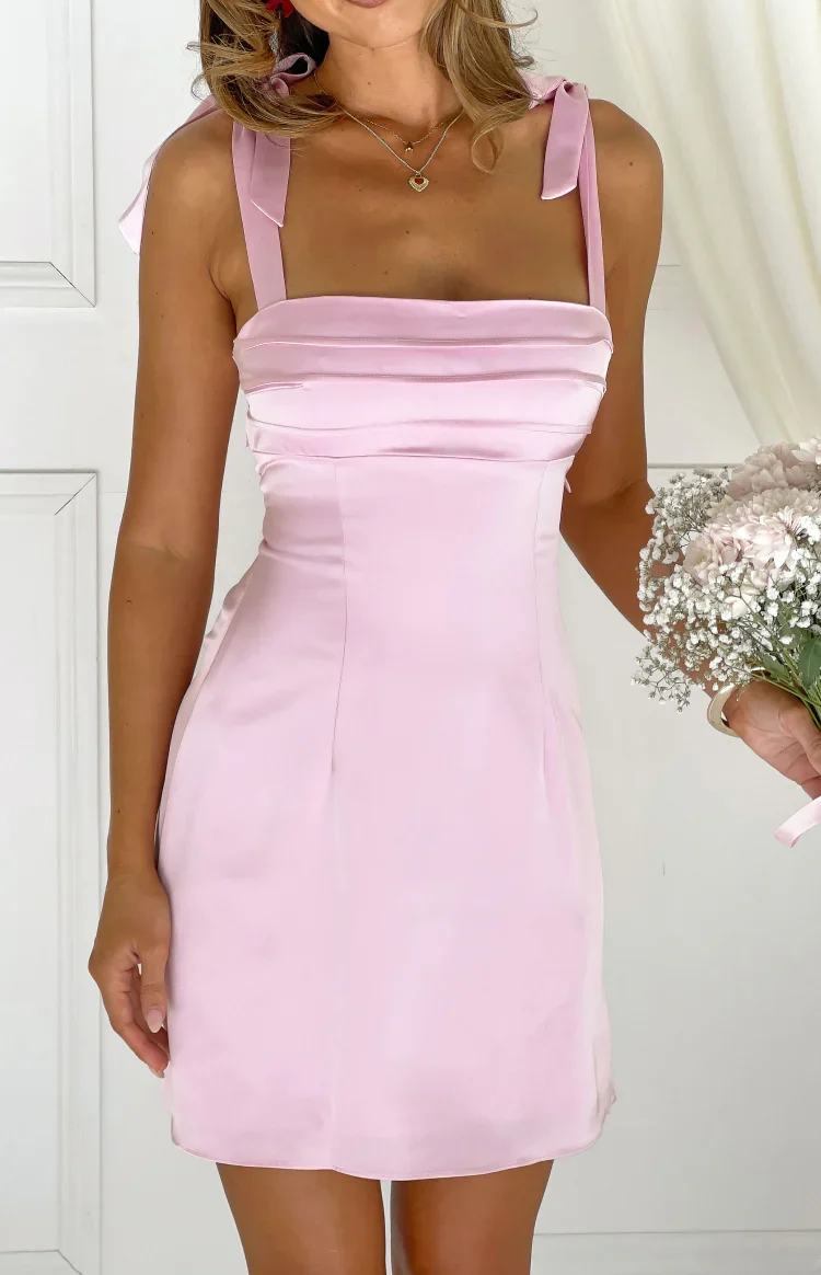 Akira Tall Fit Pink Tie Mini Dress