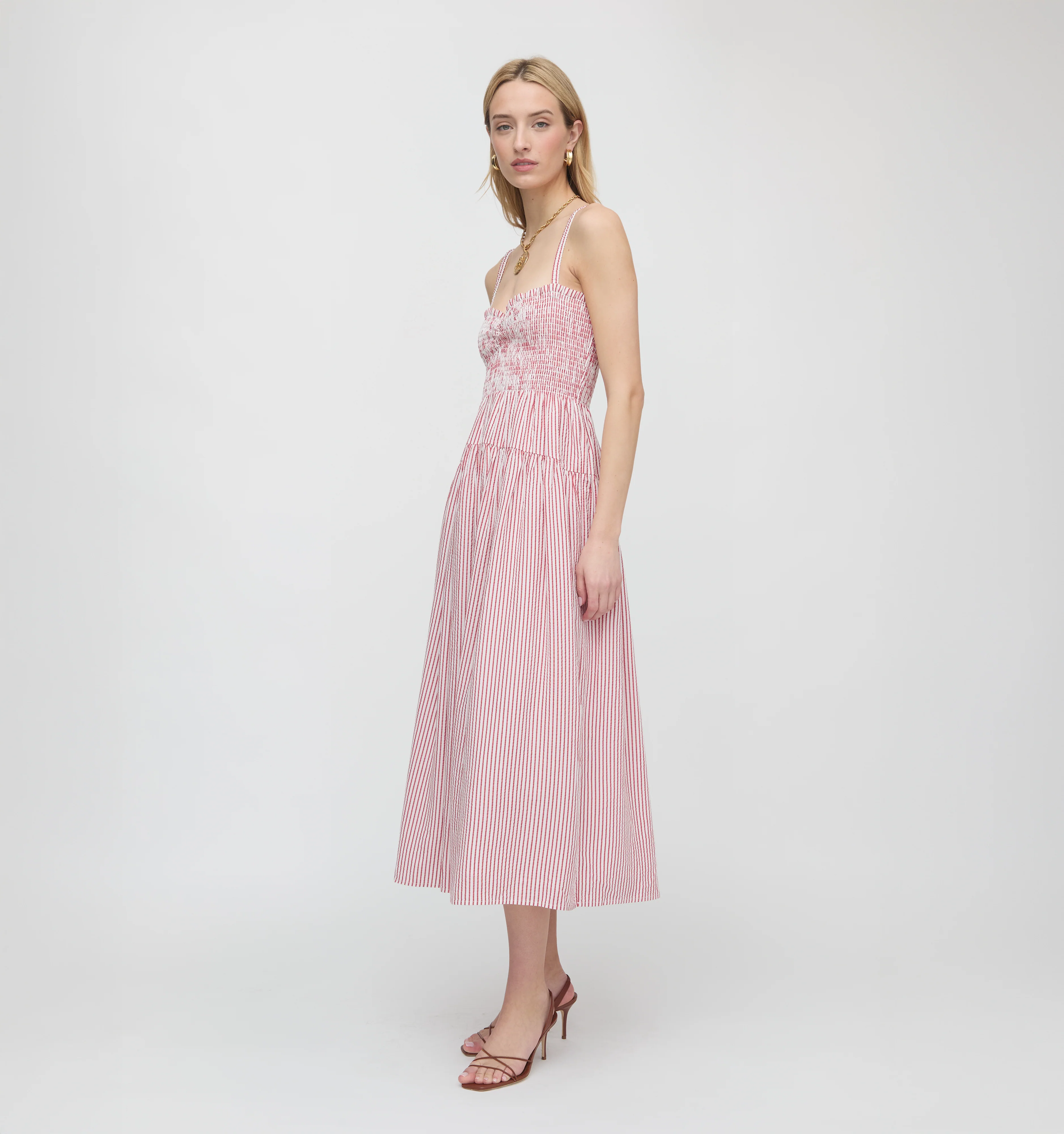 The Rebecca Nap Dress - Red Ticking Stripe