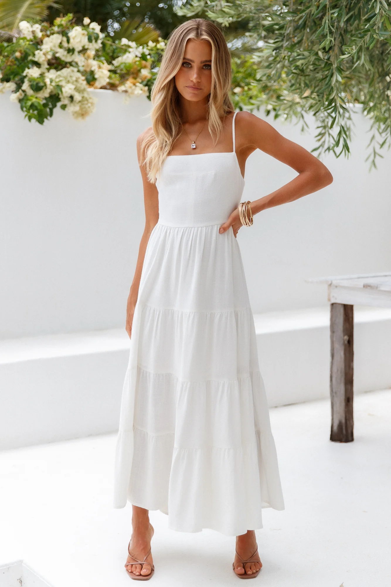 Train Into Town Midi Dress White - luluinthesky
