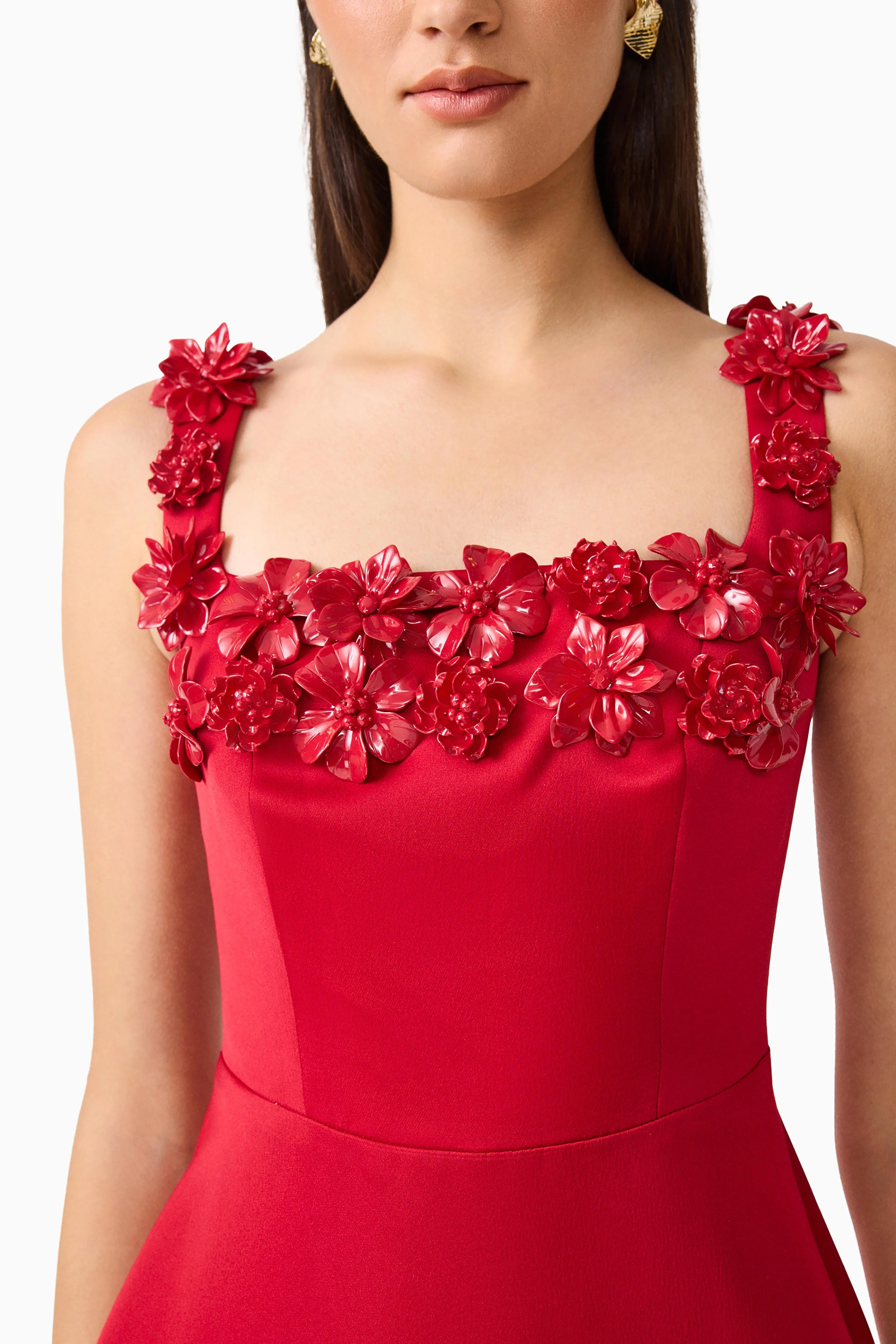 Lucetta Fit & Flare Midi Dress in Red