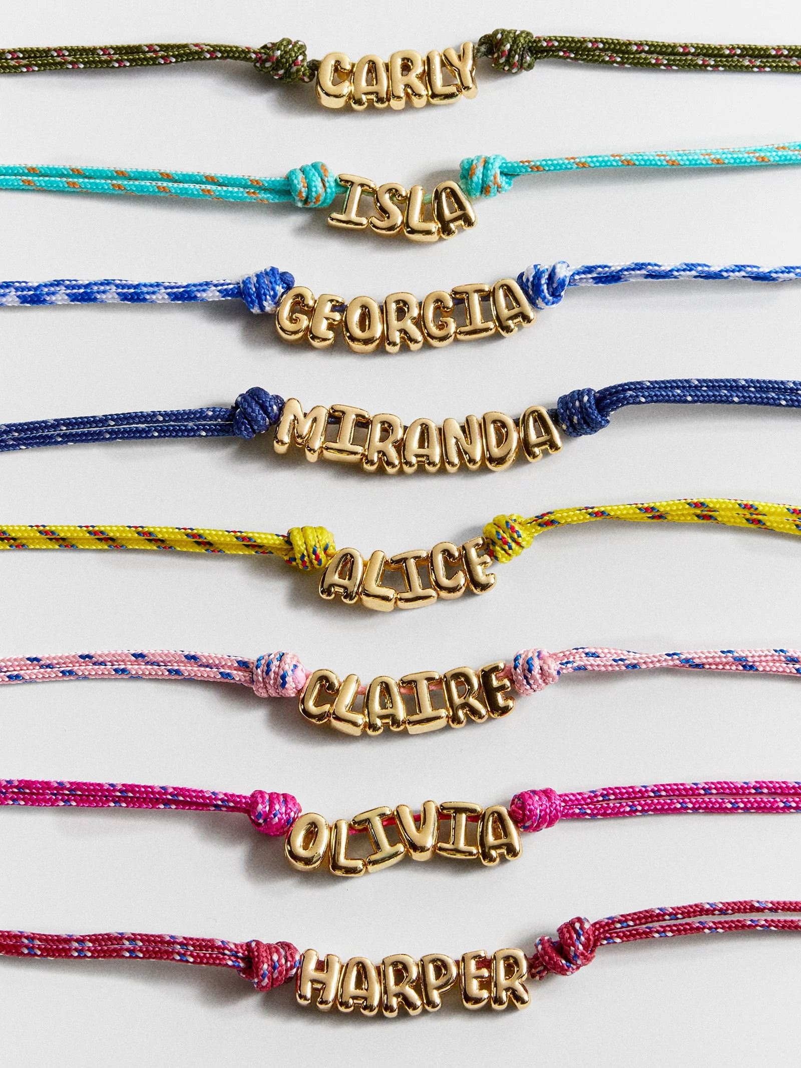 Bubble Letter Custom Paracord Necklace - Hot Pink