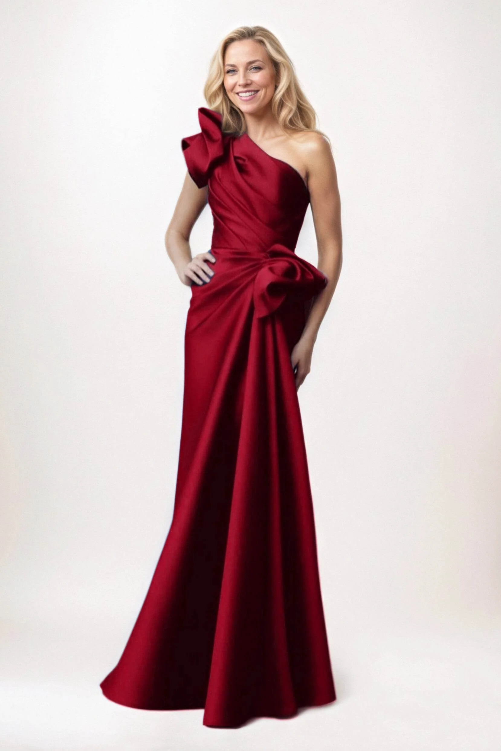 Sheath-Column Maxi Satin Mother of the Bride Dresses CM0383