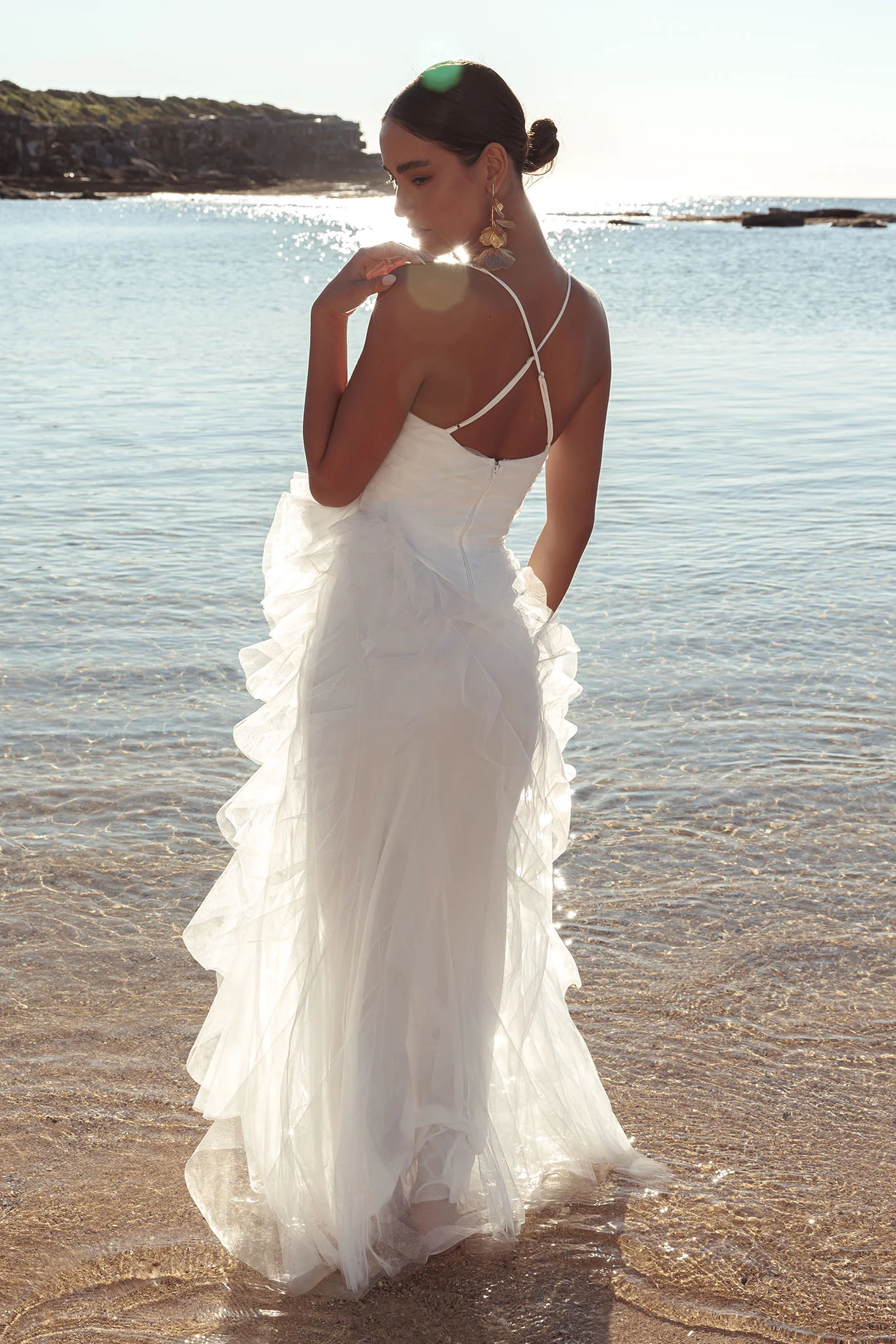 Sun To Me Tulle Maxi Dress Off White