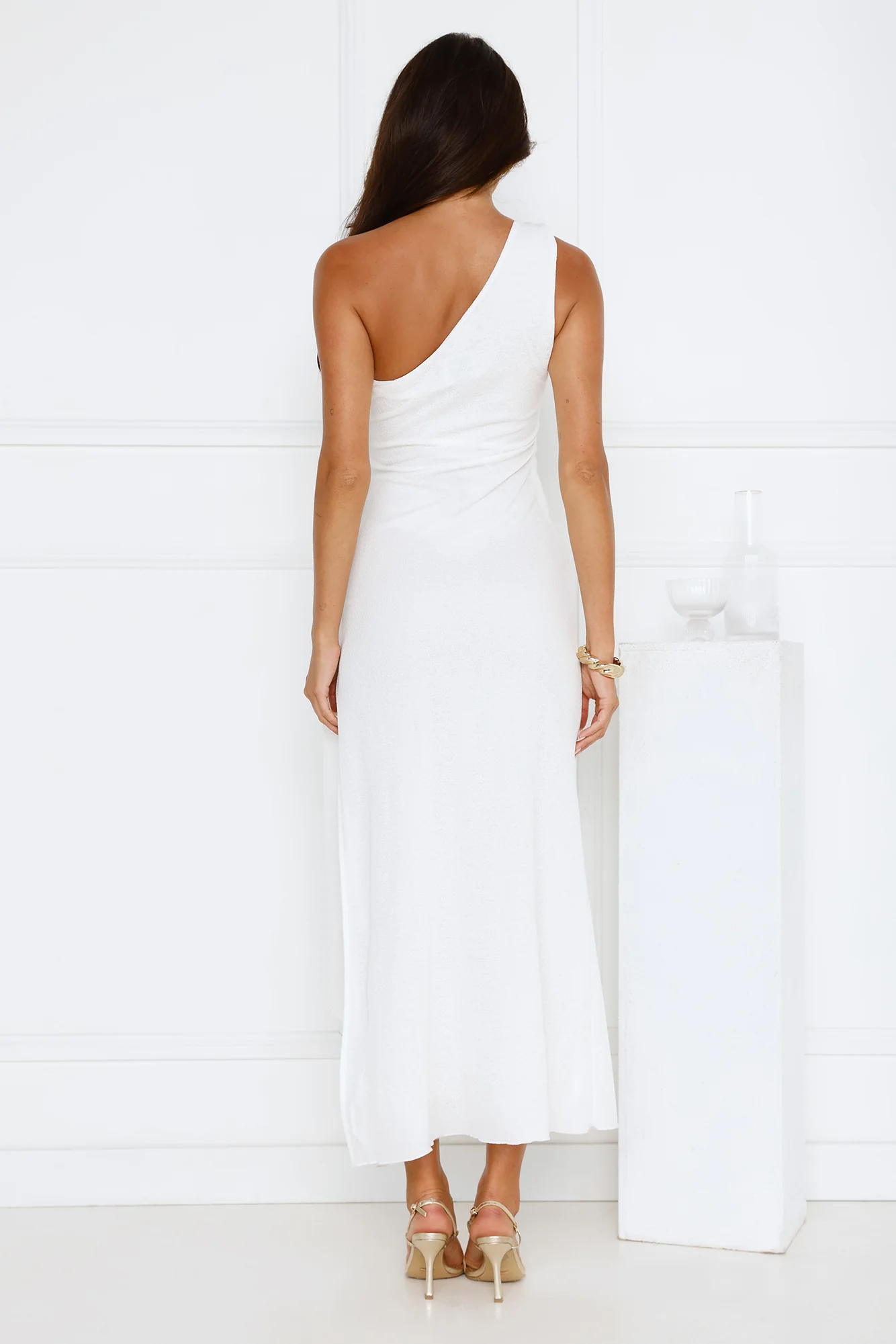 Tidal Dream One Shoulder Maxi Dress White - luluinthesky