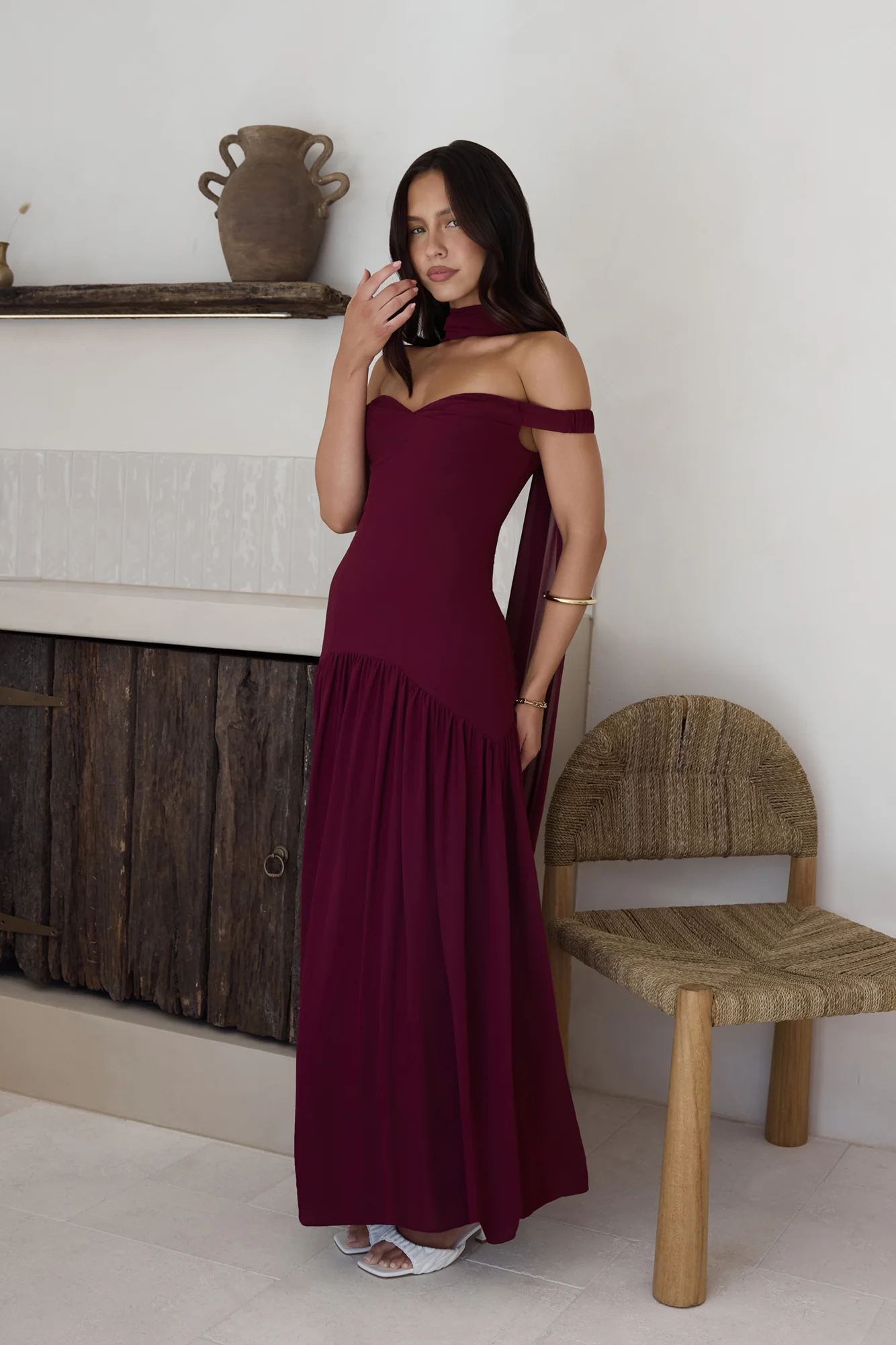Sparkle Somewhere New Maxi Dress Wine - luluinthesky