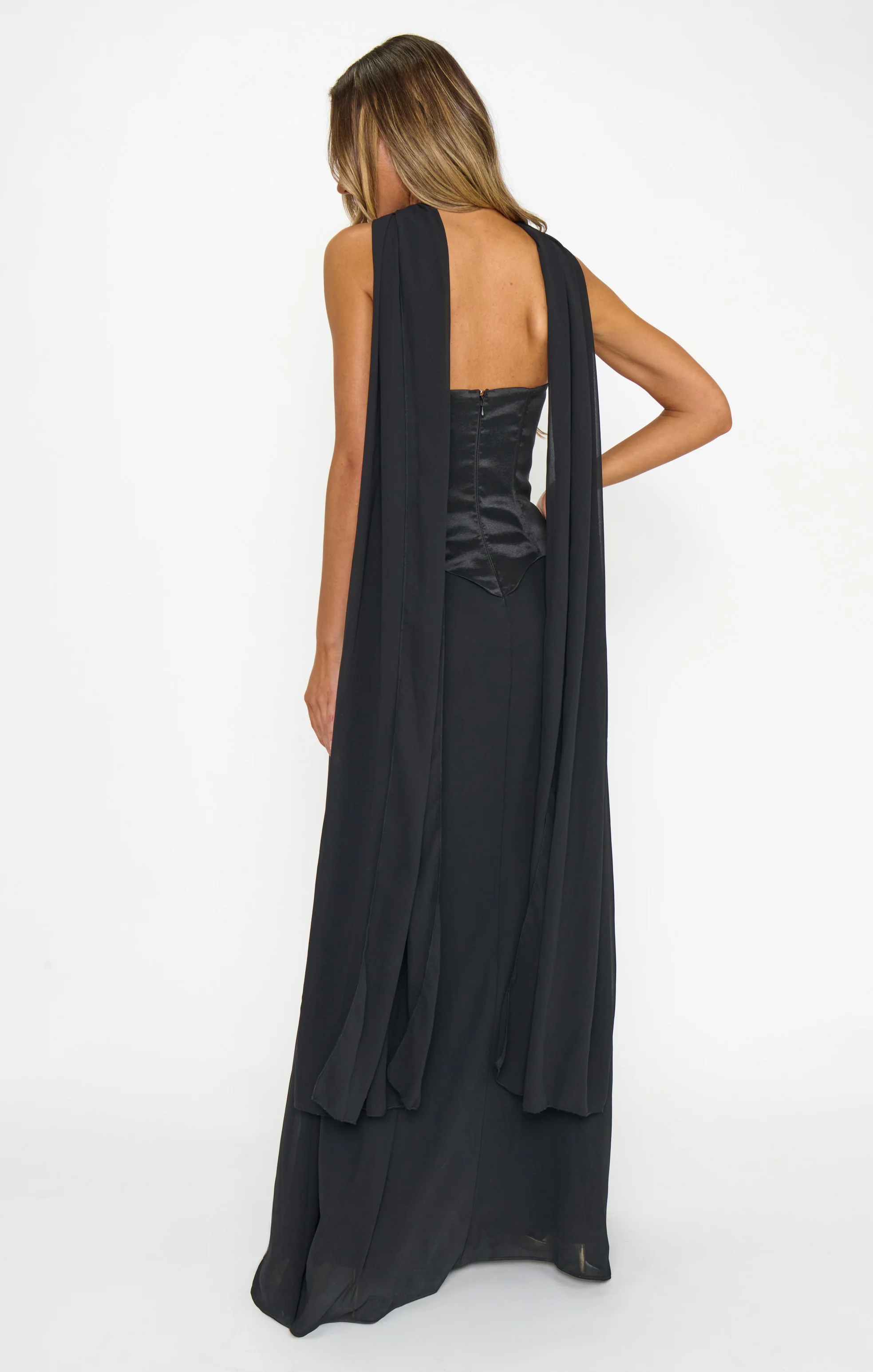 Jules Maxi Dress ~ Black Chiffon